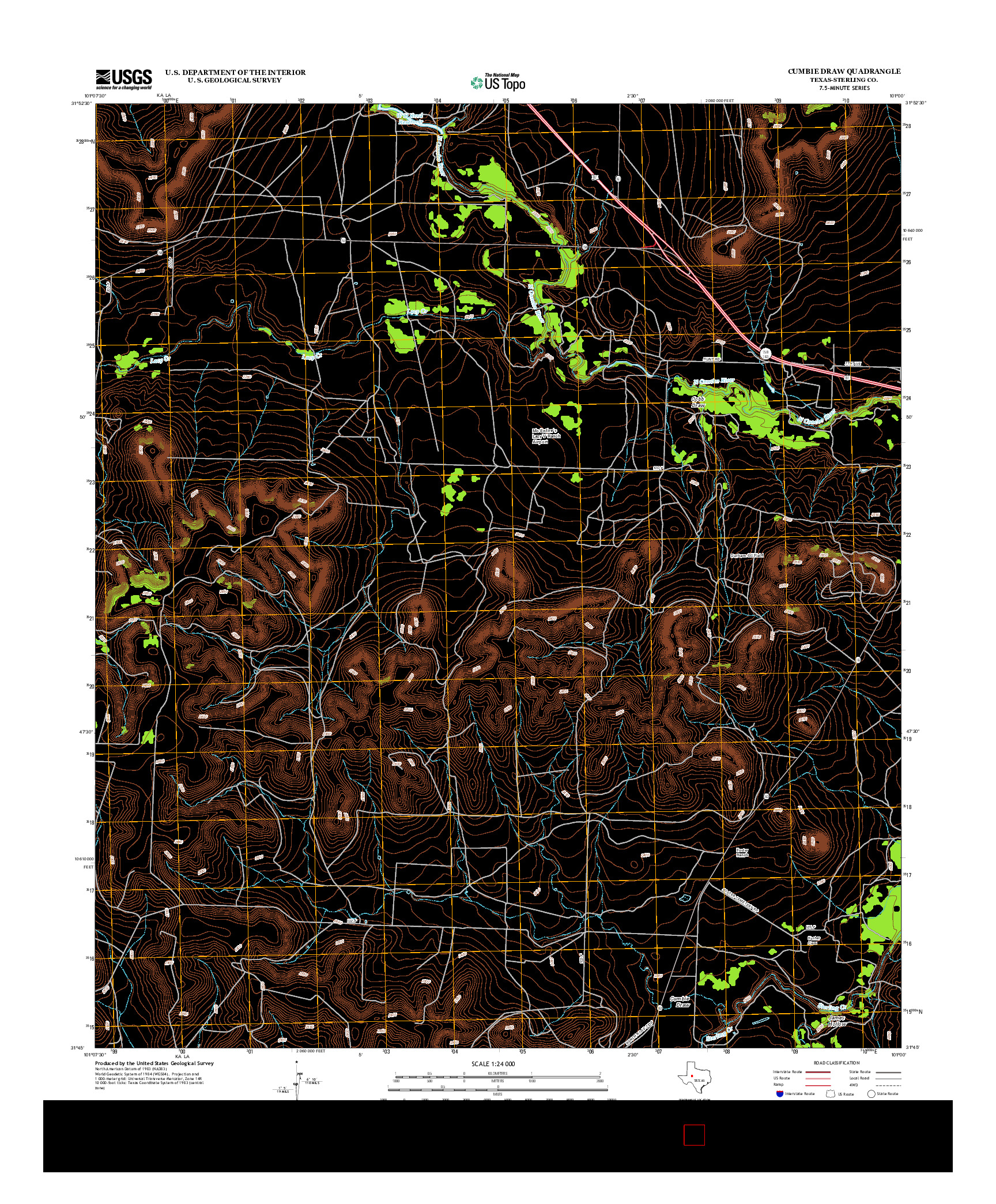 USGS US TOPO 7.5-MINUTE MAP FOR CUMBIE DRAW, TX 2013