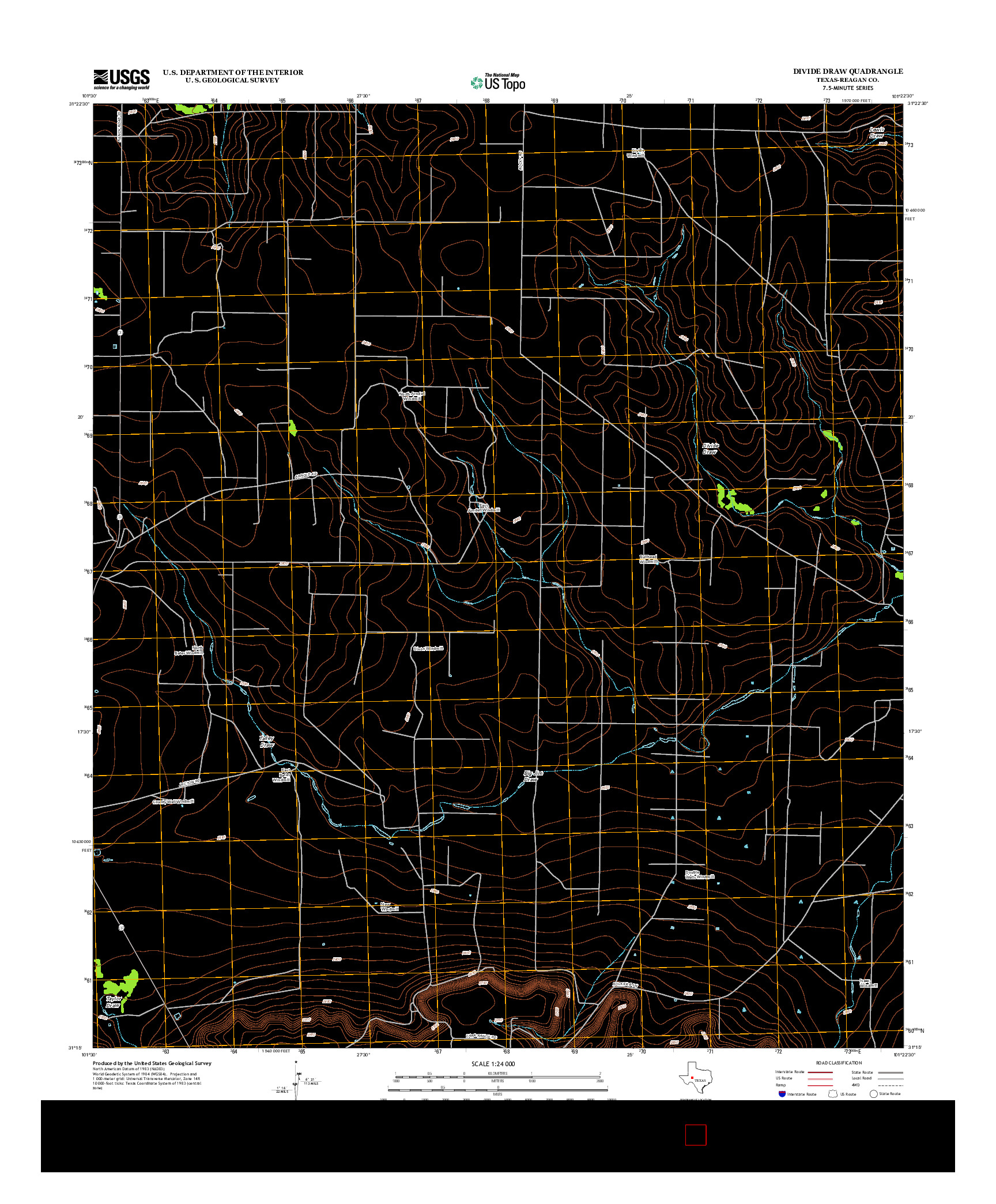 USGS US TOPO 7.5-MINUTE MAP FOR DIVIDE DRAW, TX 2013