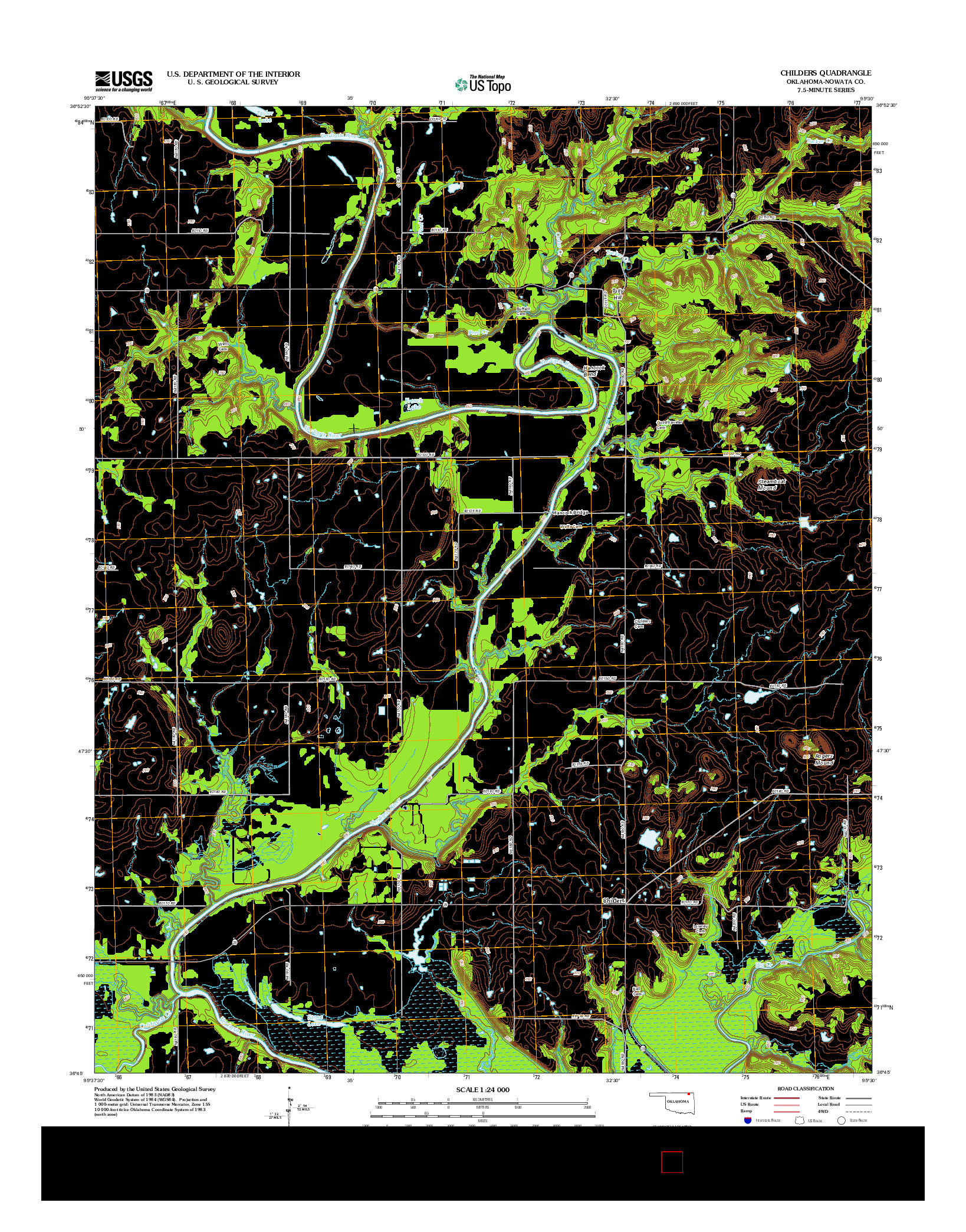 USGS US TOPO 7.5-MINUTE MAP FOR CHILDERS, OK 2013