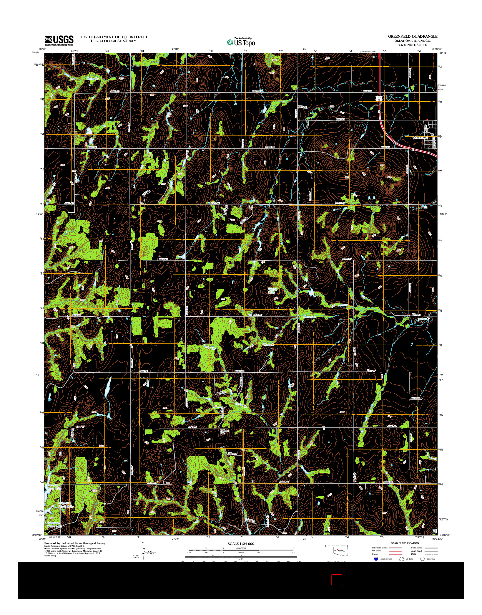 USGS US TOPO 7.5-MINUTE MAP FOR GREENFIELD, OK 2013