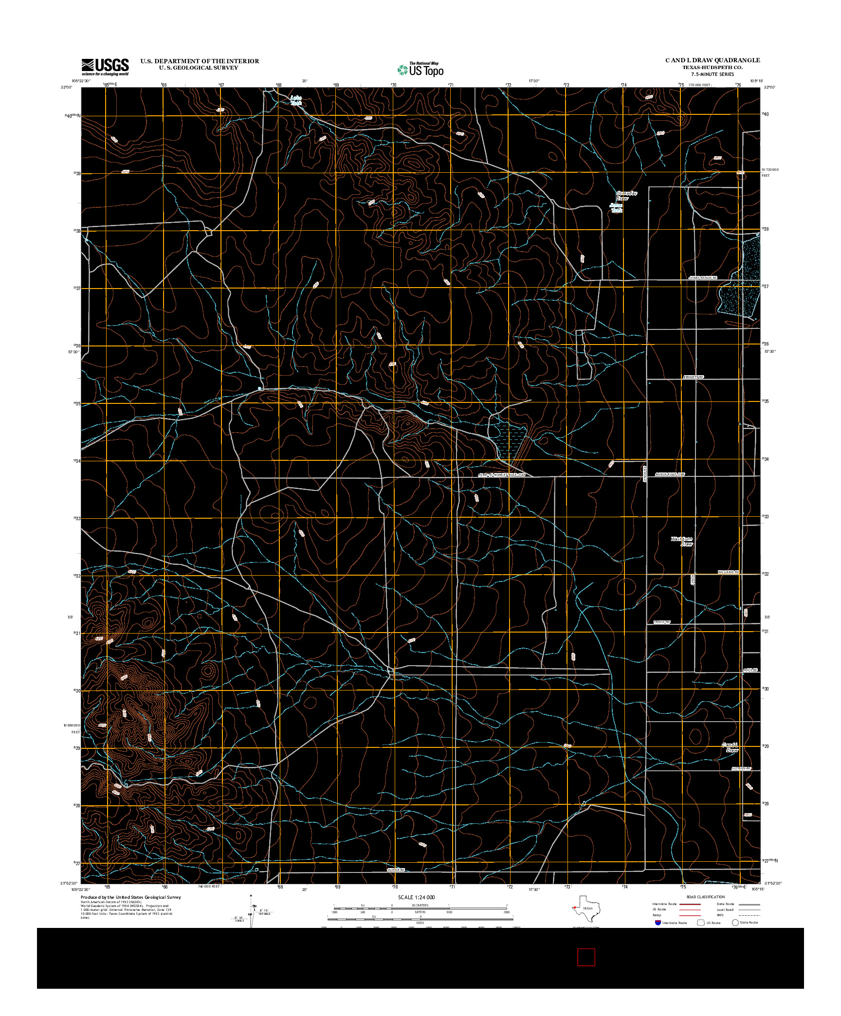 USGS US TOPO 7.5-MINUTE MAP FOR C AND L DRAW, TX 2013