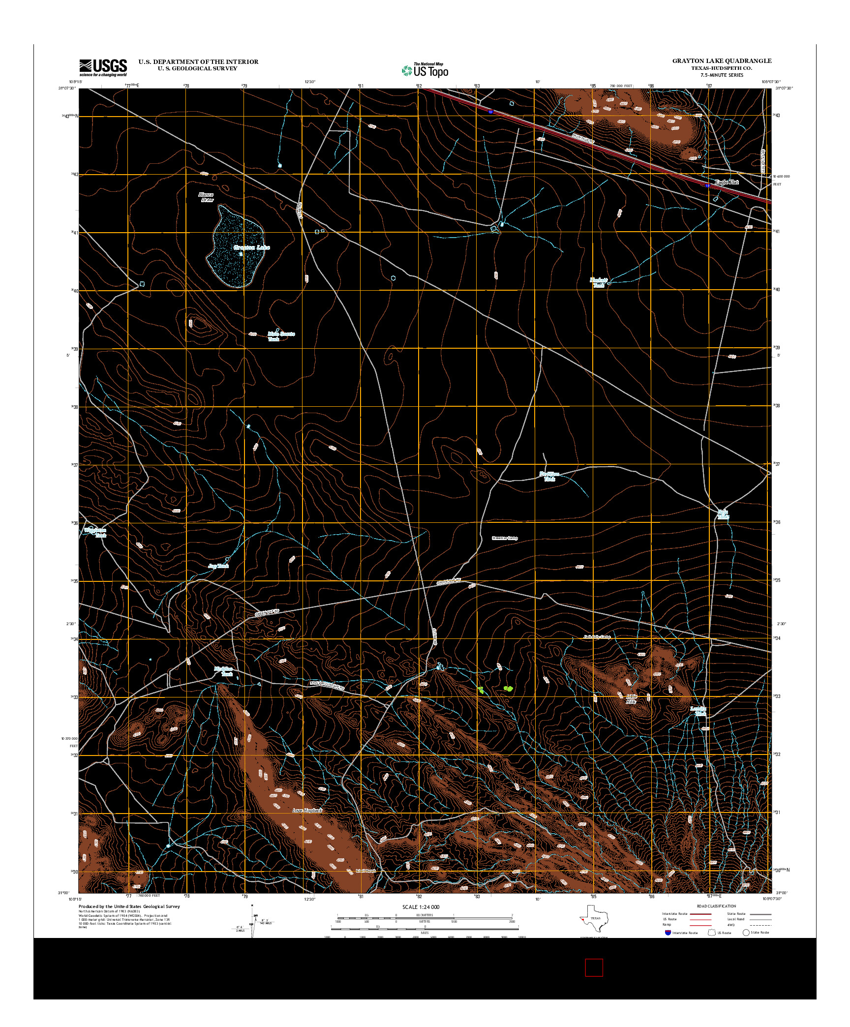 USGS US TOPO 7.5-MINUTE MAP FOR GRAYTON LAKE, TX 2013