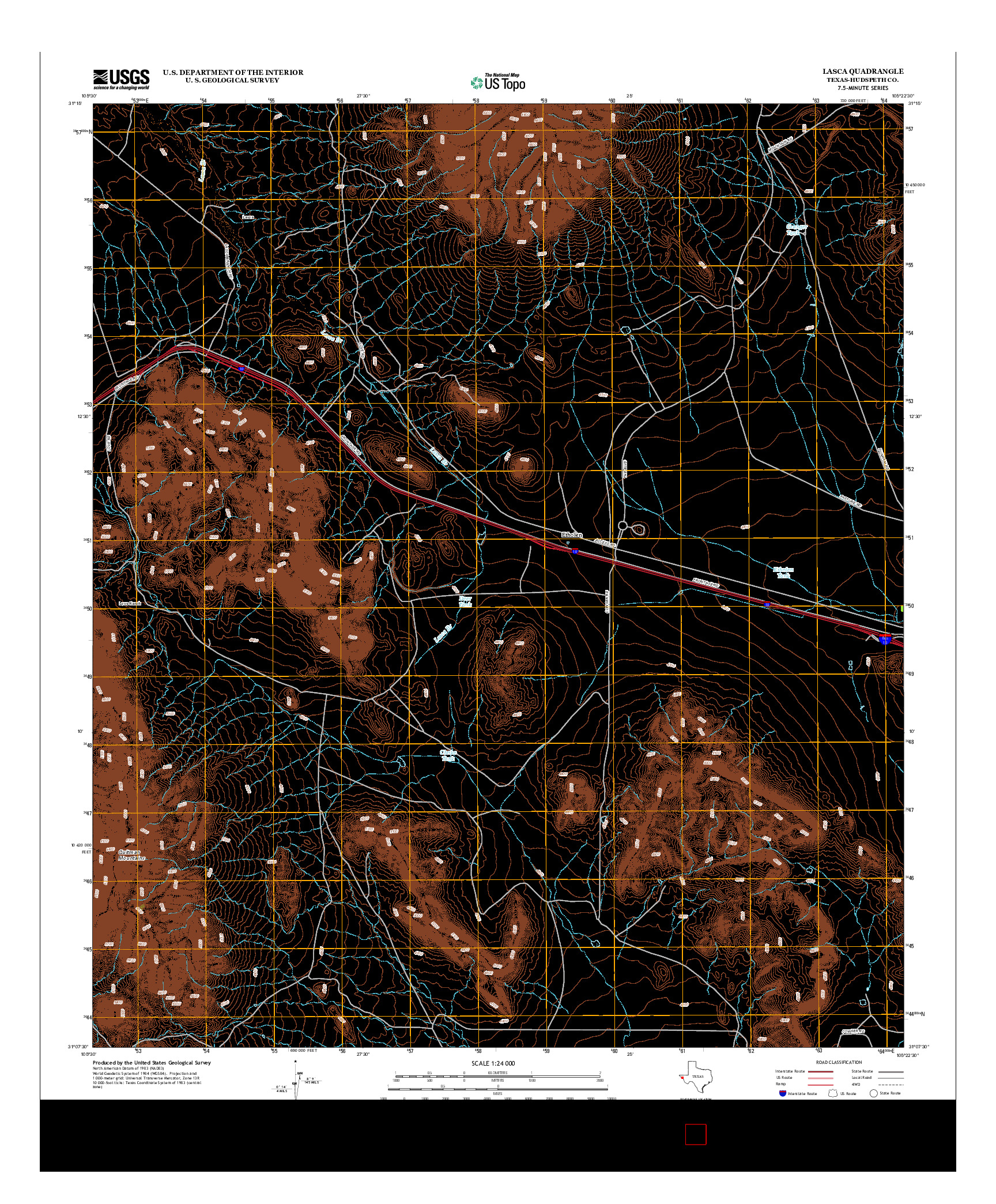 USGS US TOPO 7.5-MINUTE MAP FOR LASCA, TX 2013