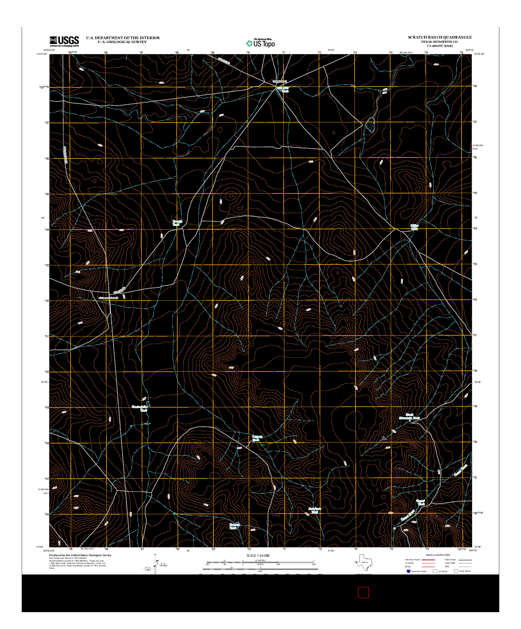 USGS US TOPO 7.5-MINUTE MAP FOR SCRATCH RANCH, TX 2013