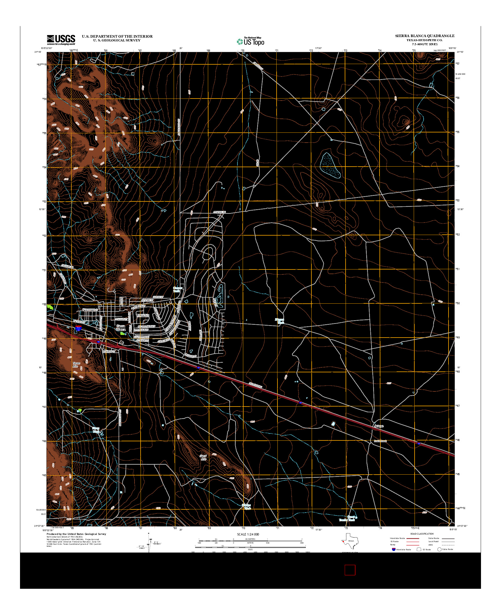 USGS US TOPO 7.5-MINUTE MAP FOR SIERRA BLANCA, TX 2013