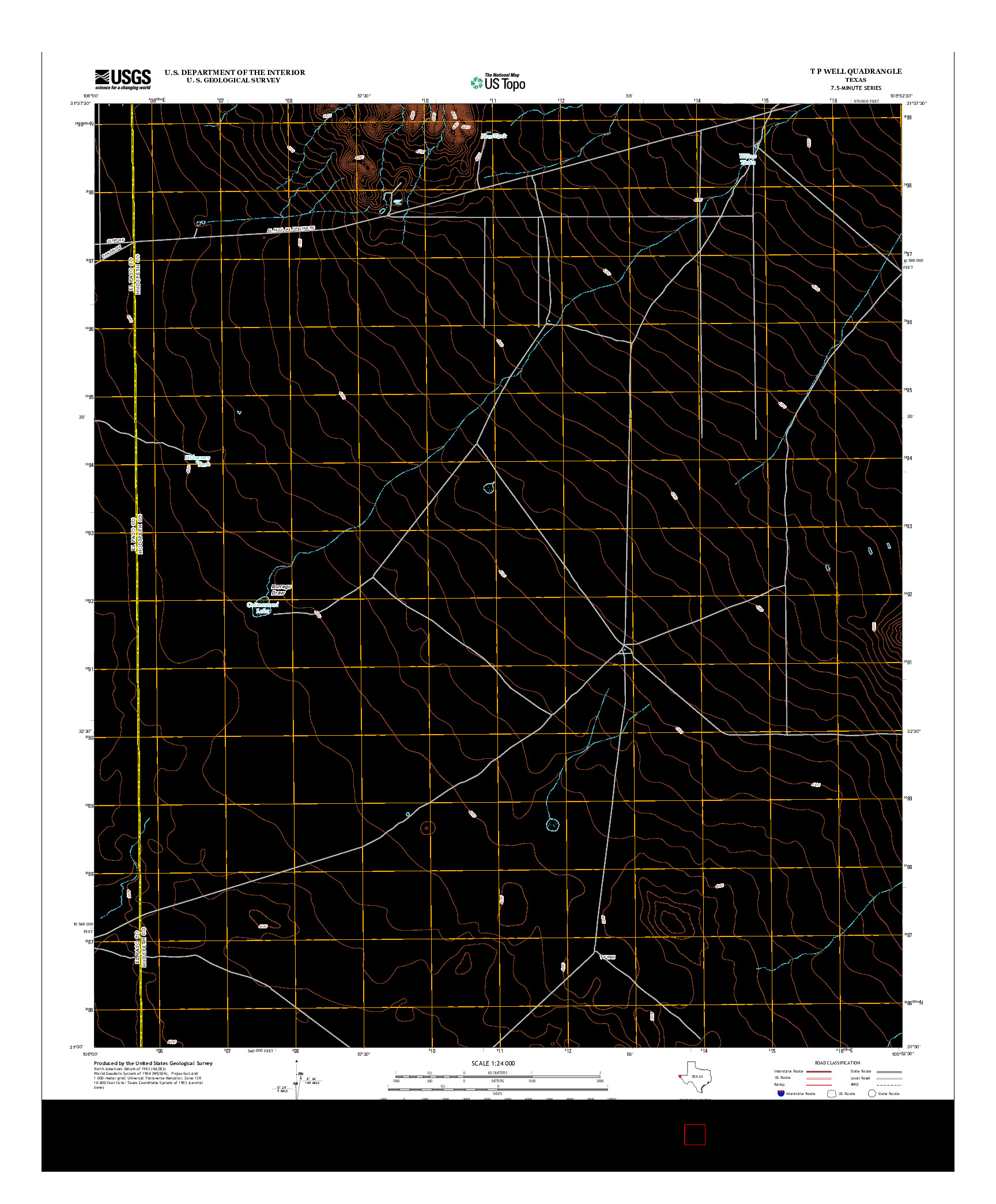 USGS US TOPO 7.5-MINUTE MAP FOR T P WELL, TX 2013