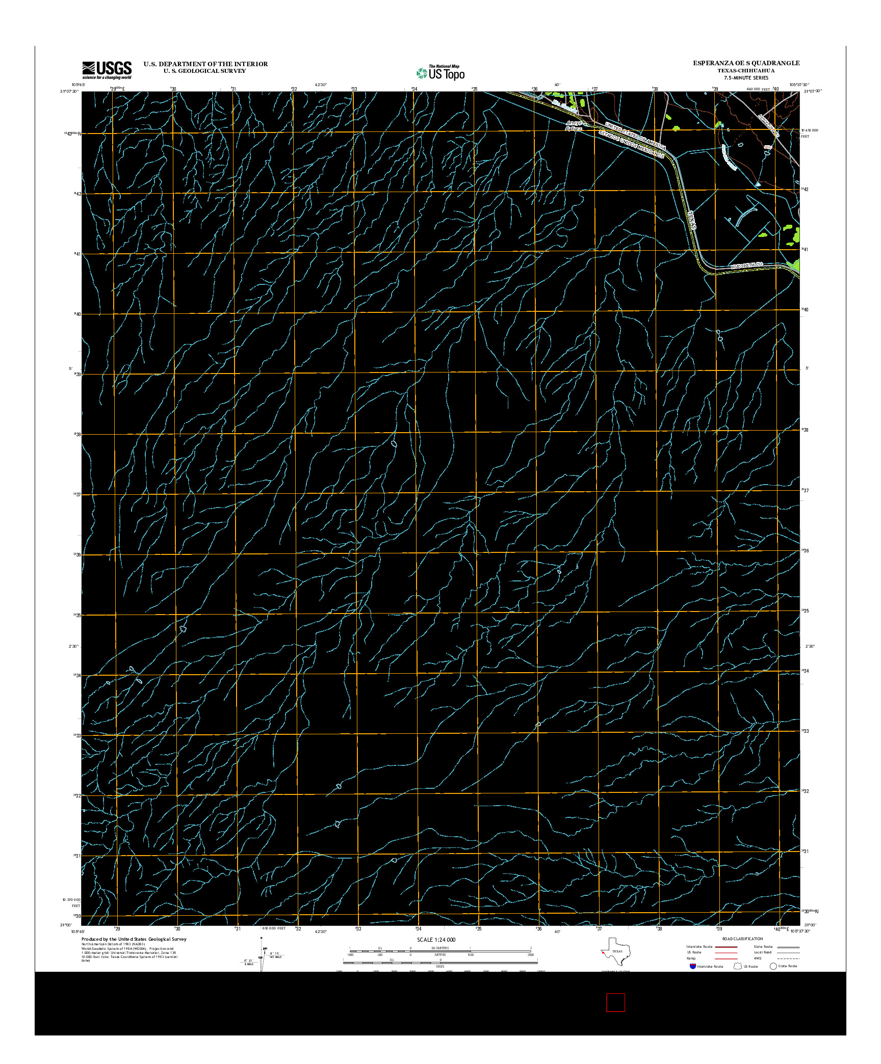 USGS US TOPO 7.5-MINUTE MAP FOR ESPERANZA OE S, TX-CHH 2013