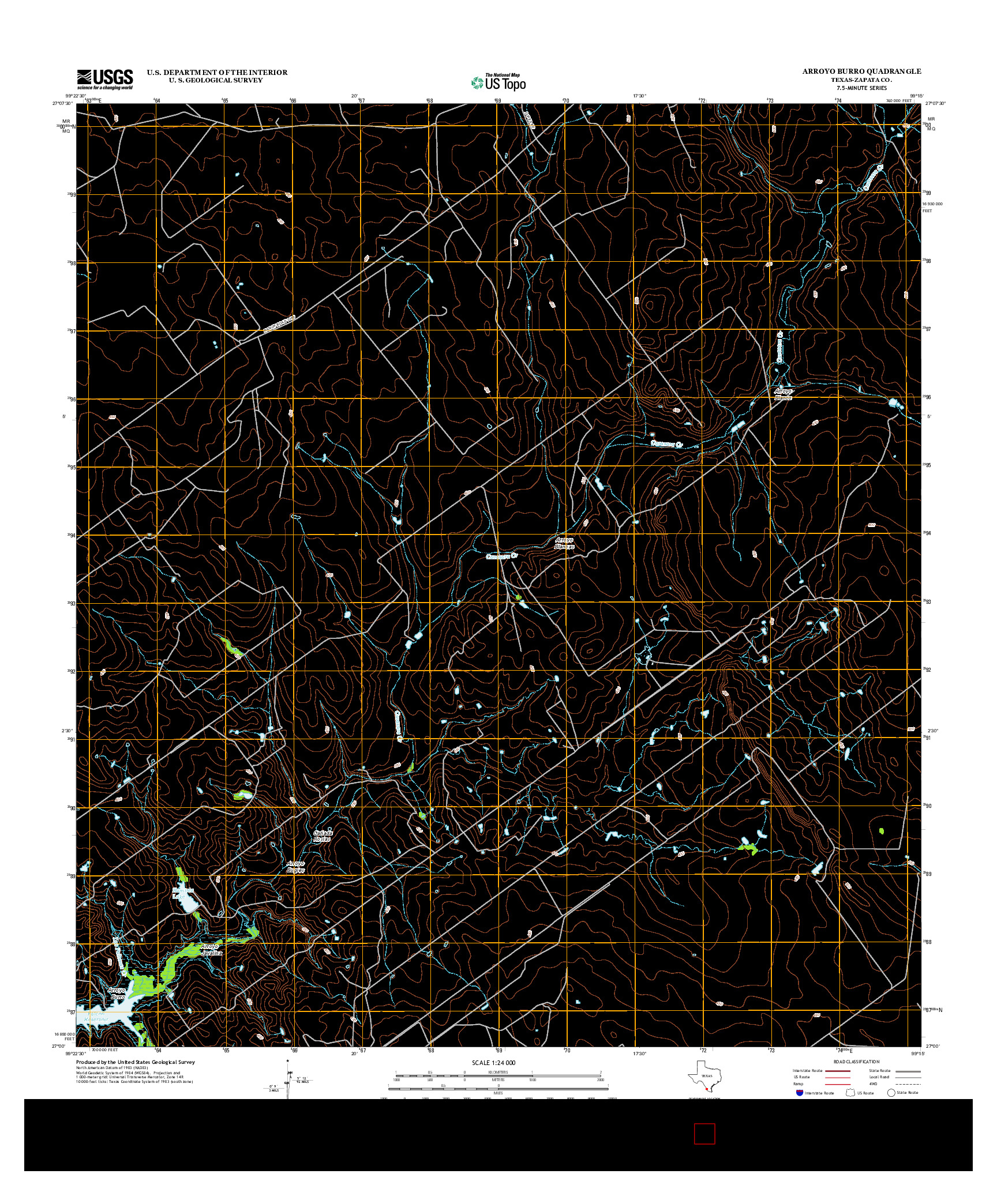 USGS US TOPO 7.5-MINUTE MAP FOR ARROYO BURRO, TX 2013