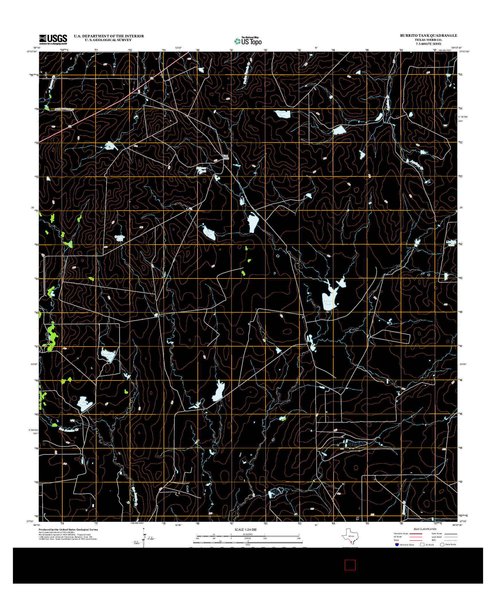 USGS US TOPO 7.5-MINUTE MAP FOR BURRITO TANK, TX 2013