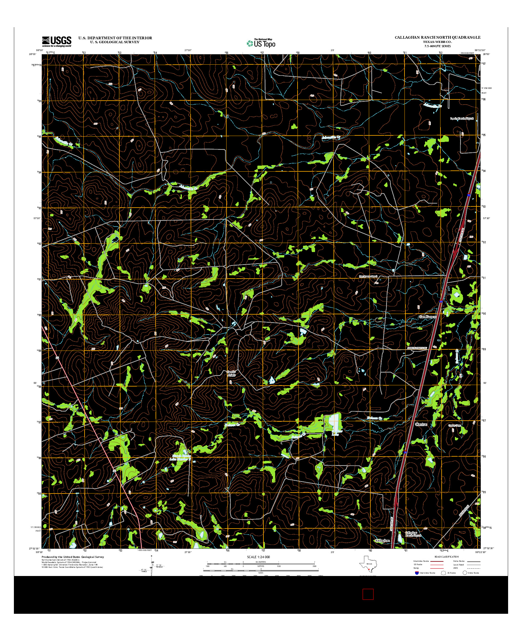 USGS US TOPO 7.5-MINUTE MAP FOR CALLAGHAN RANCH NORTH, TX 2013