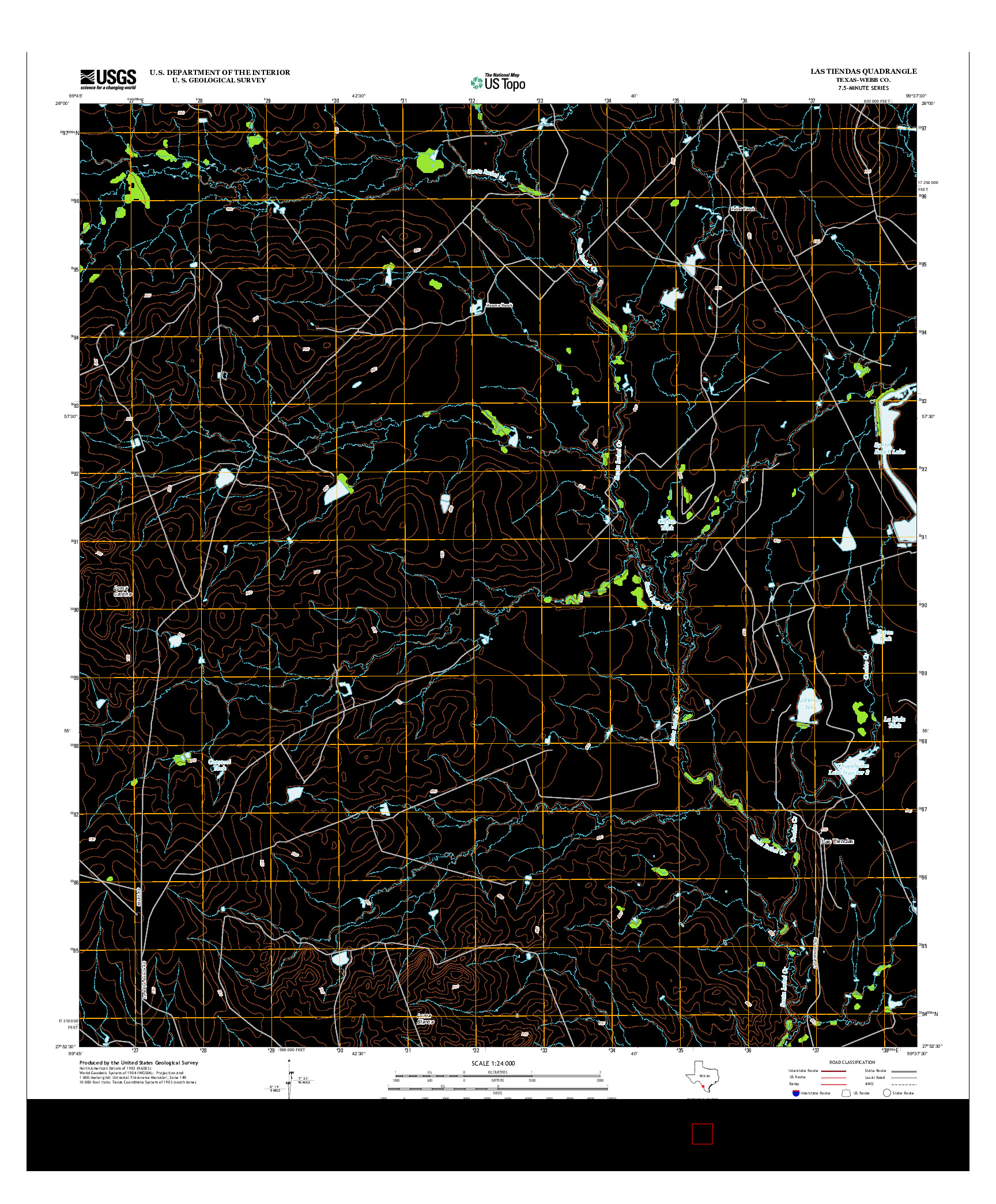 USGS US TOPO 7.5-MINUTE MAP FOR LAS TIENDAS, TX 2013