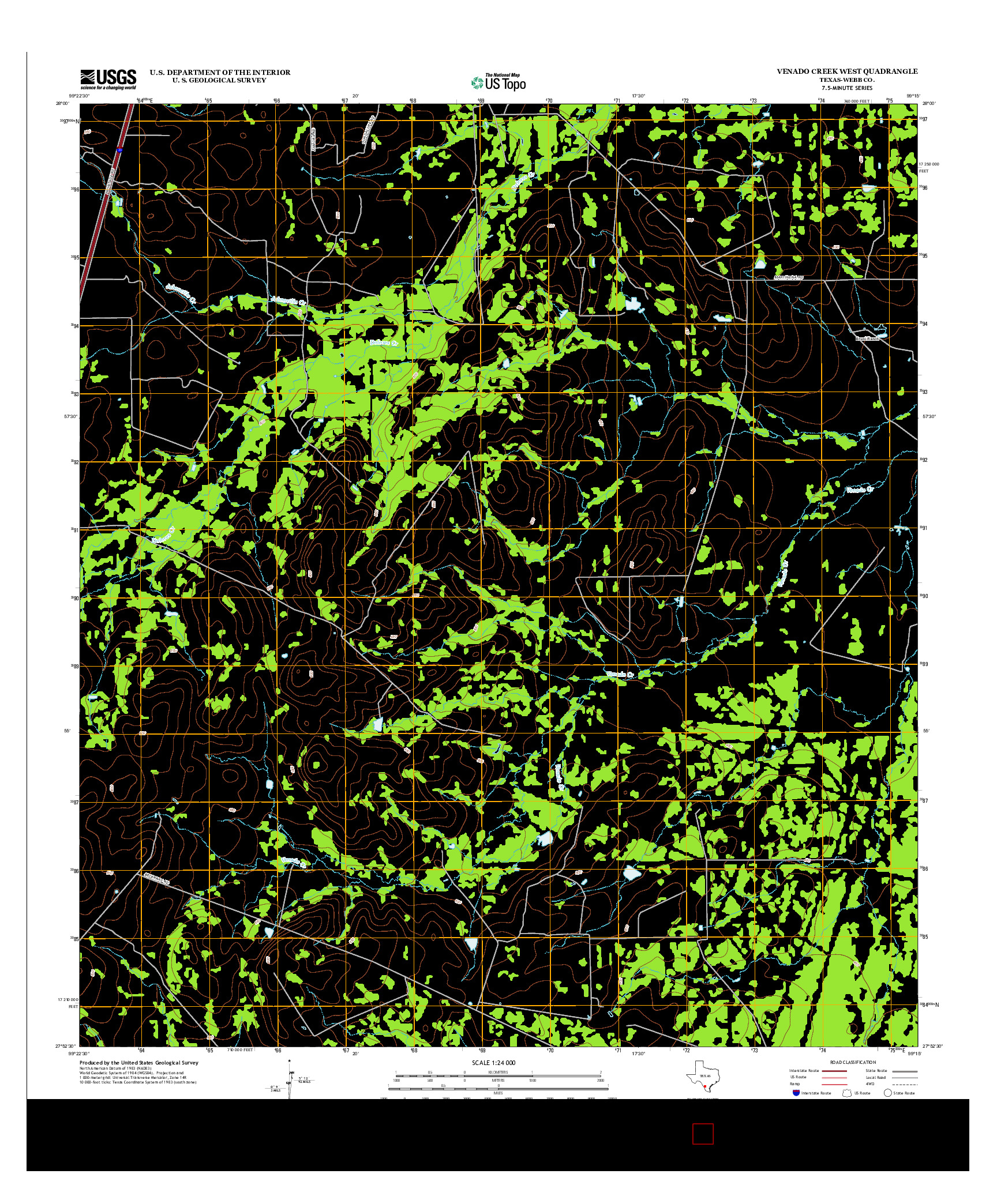 USGS US TOPO 7.5-MINUTE MAP FOR VENADO CREEK WEST, TX 2013