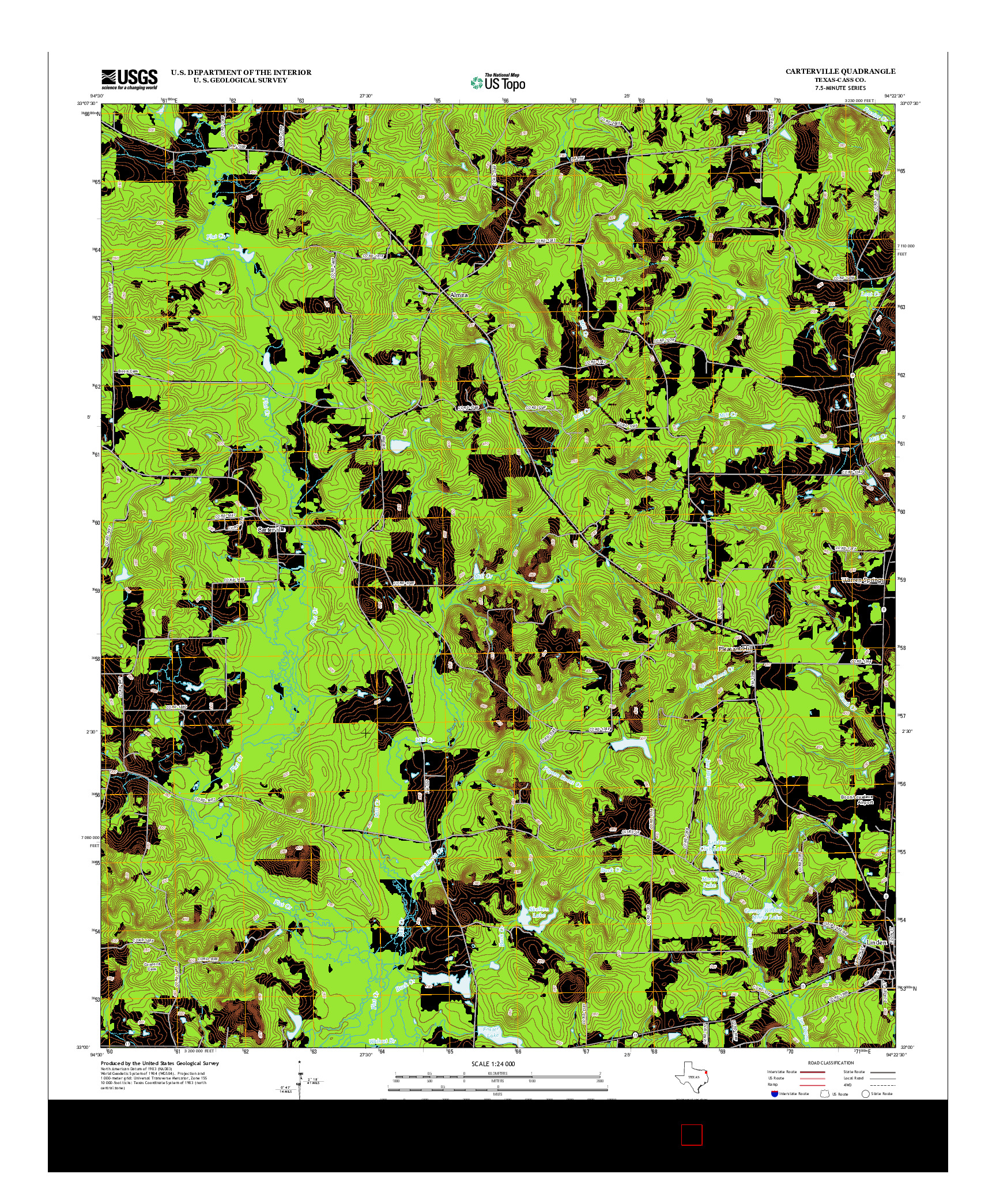 USGS US TOPO 7.5-MINUTE MAP FOR CARTERVILLE, TX 2013