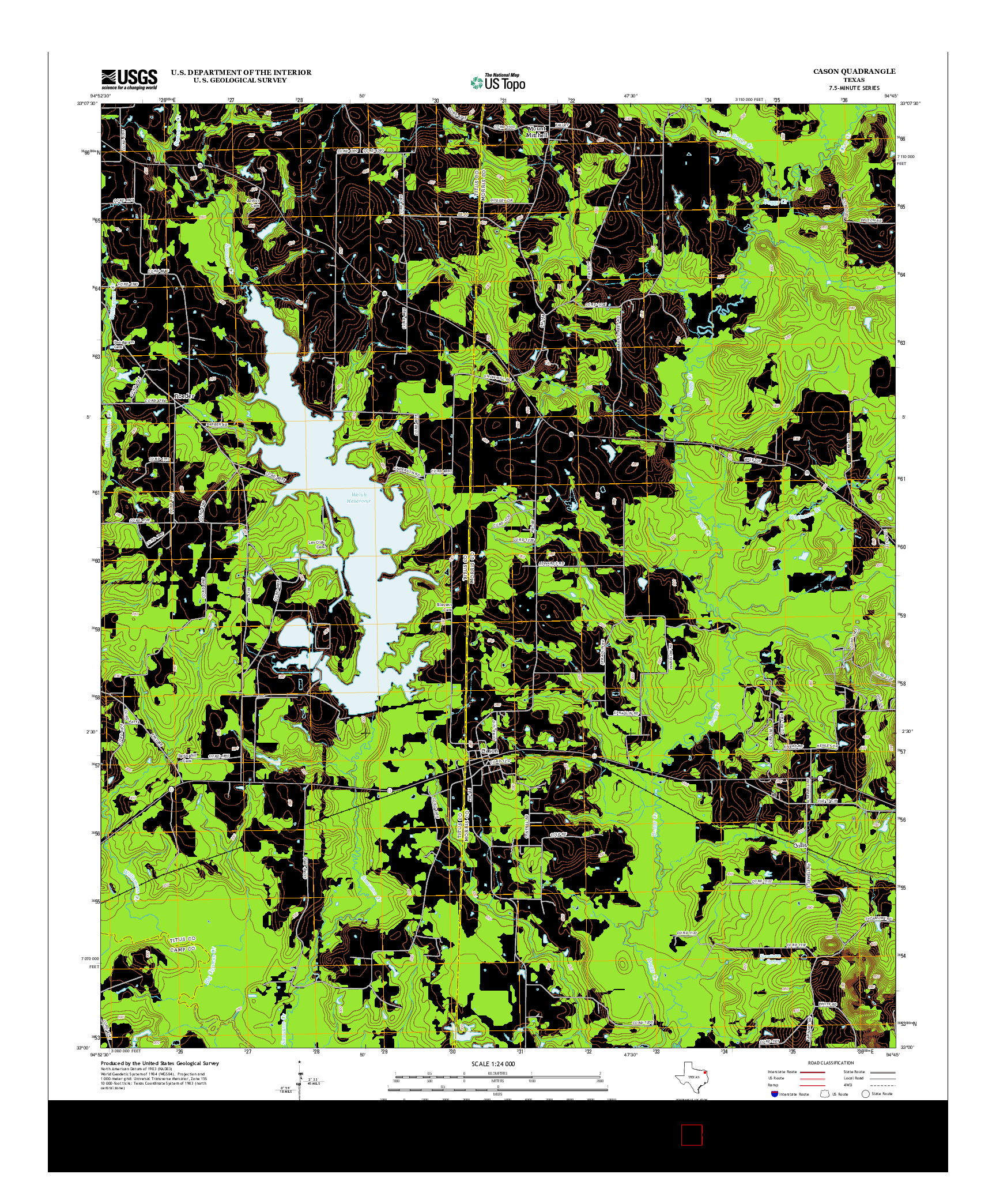 USGS US TOPO 7.5-MINUTE MAP FOR CASON, TX 2013