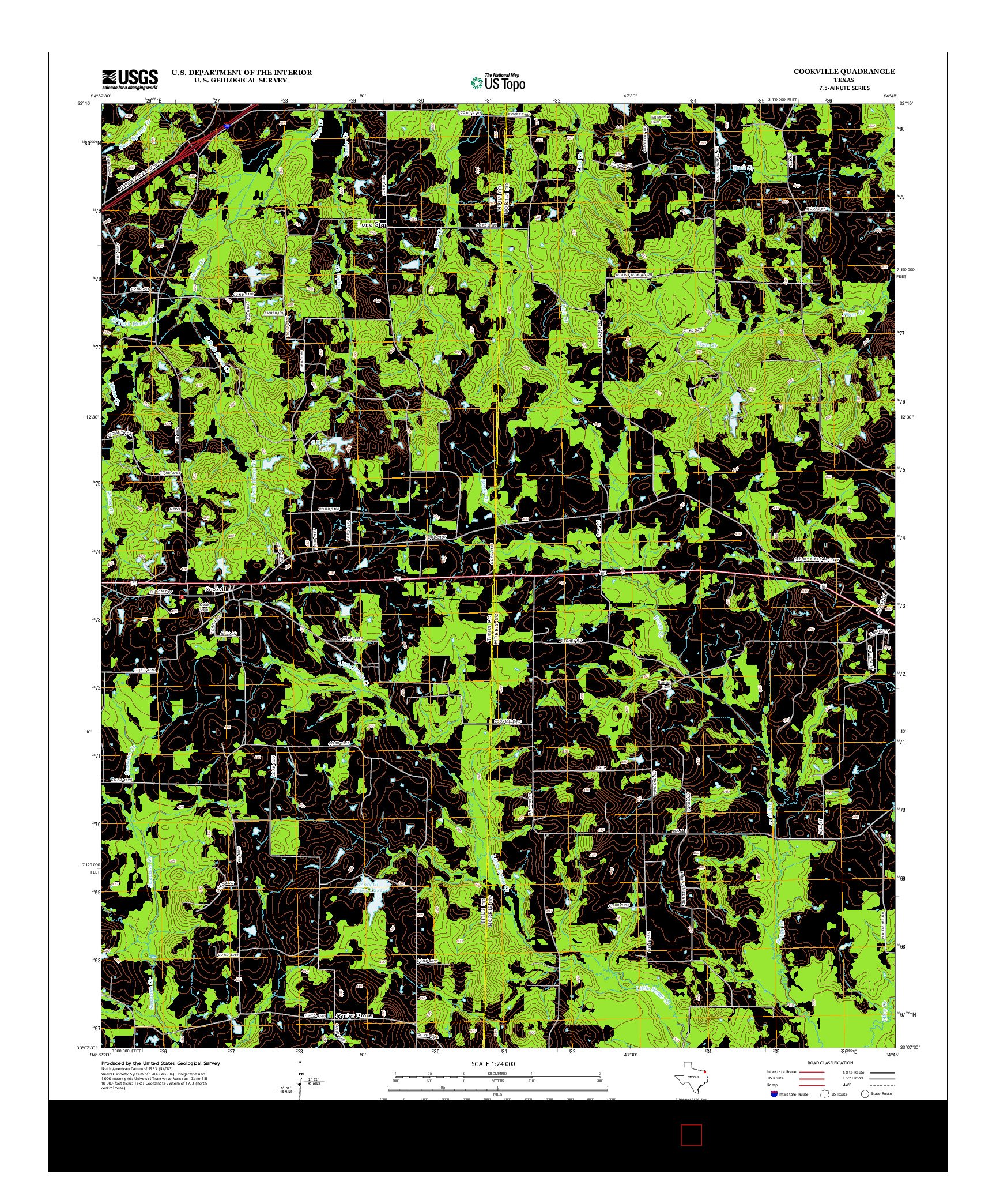 USGS US TOPO 7.5-MINUTE MAP FOR COOKVILLE, TX 2013