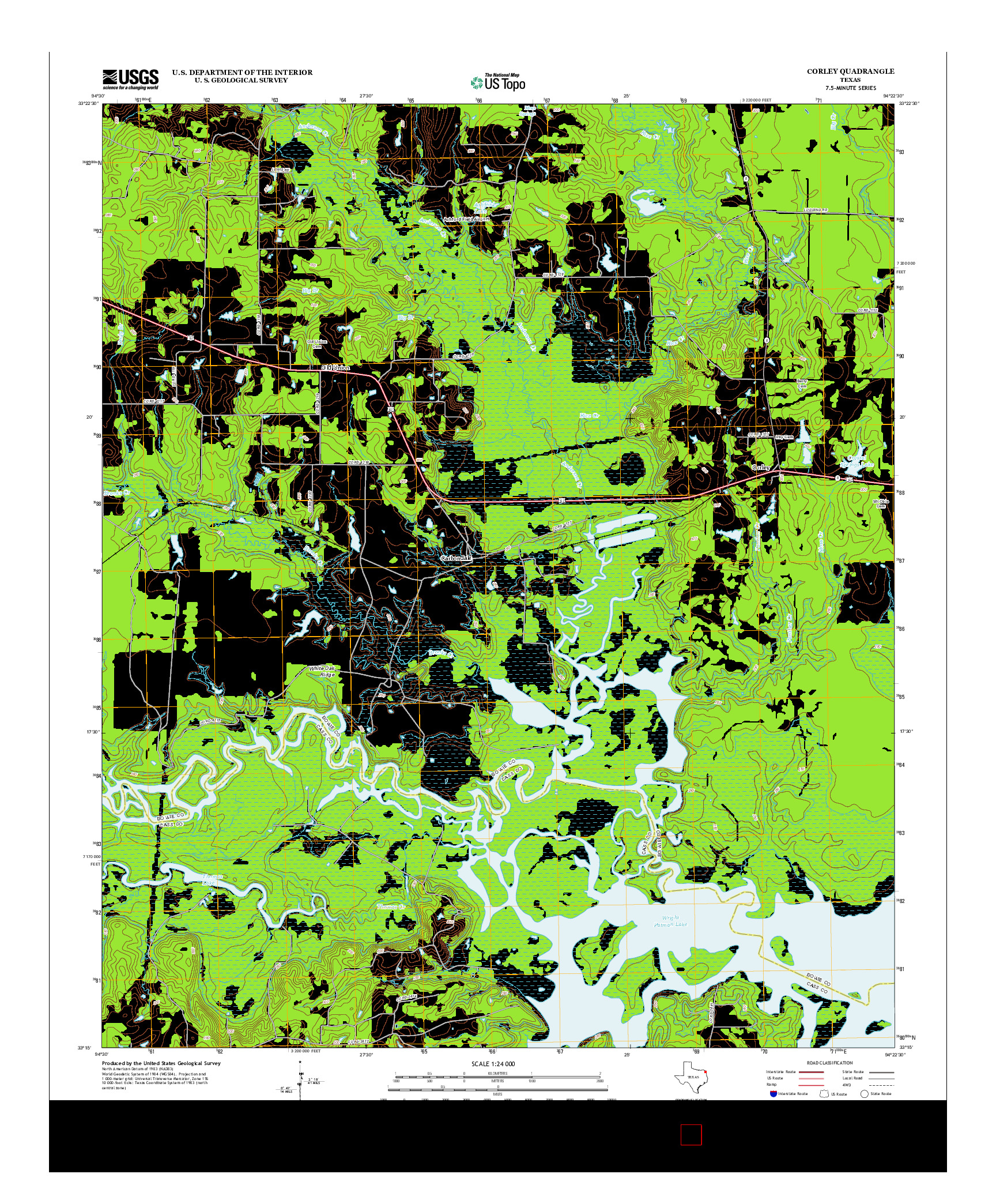 USGS US TOPO 7.5-MINUTE MAP FOR CORLEY, TX 2013