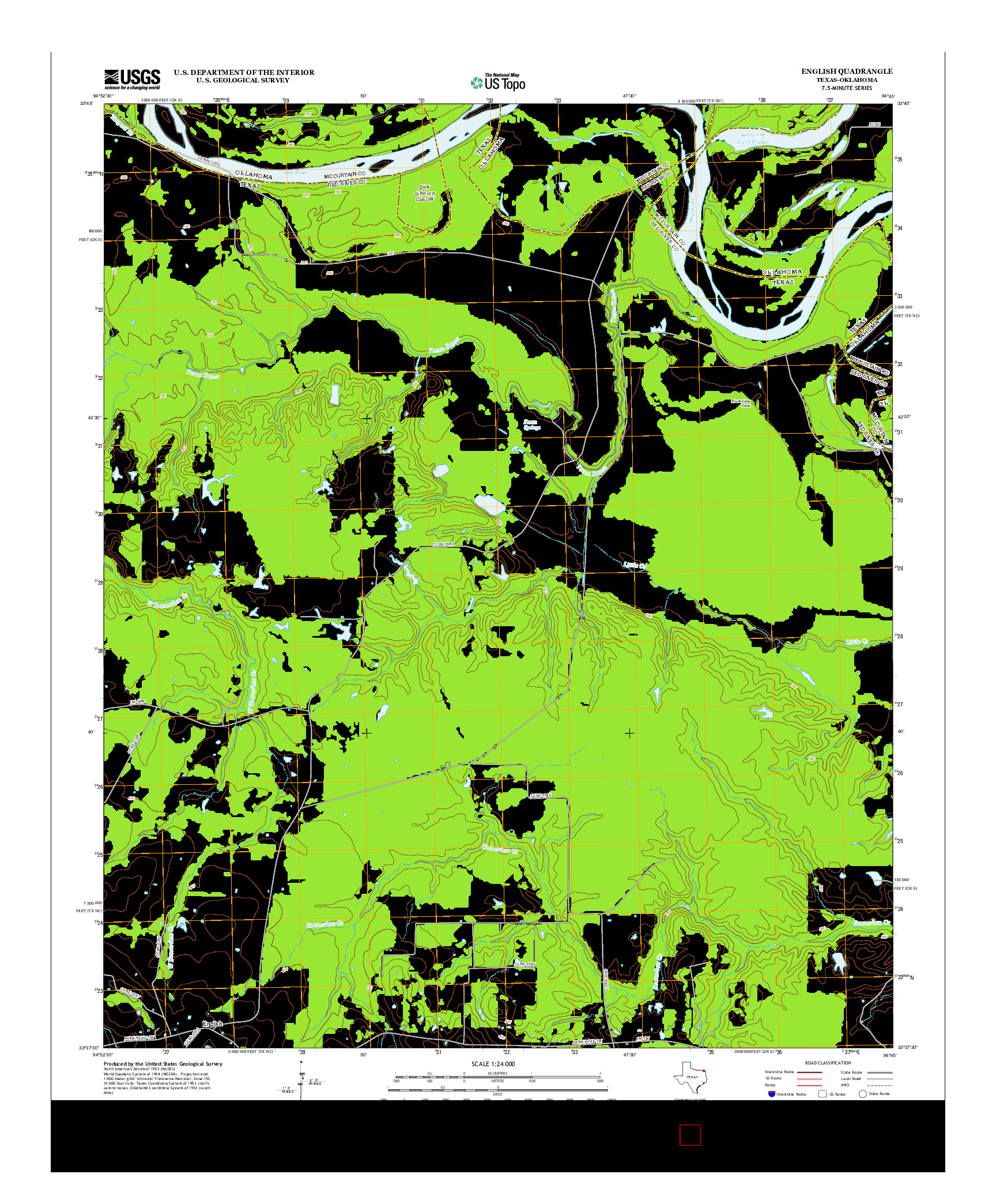 USGS US TOPO 7.5-MINUTE MAP FOR ENGLISH, TX-OK 2013