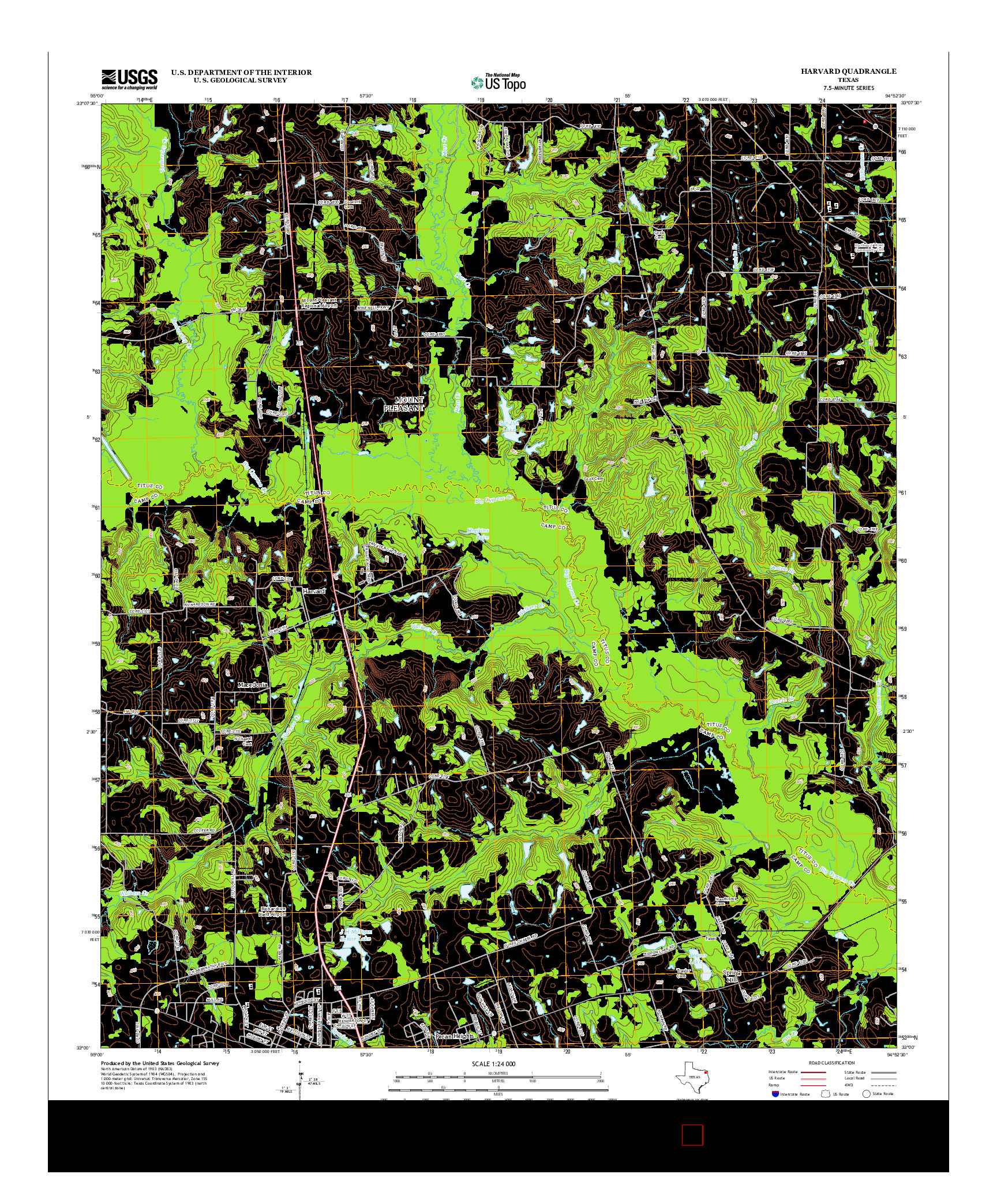 USGS US TOPO 7.5-MINUTE MAP FOR HARVARD, TX 2013