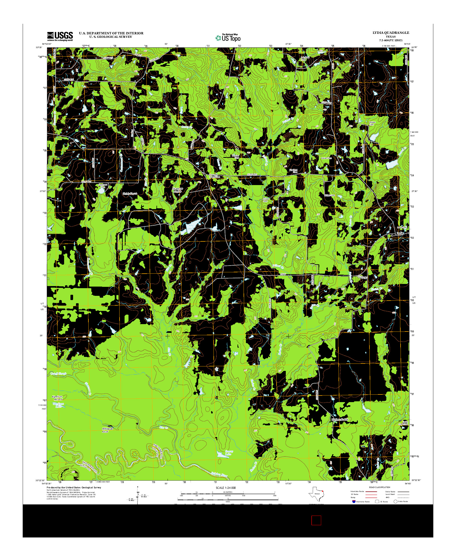 USGS US TOPO 7.5-MINUTE MAP FOR LYDIA, TX 2013