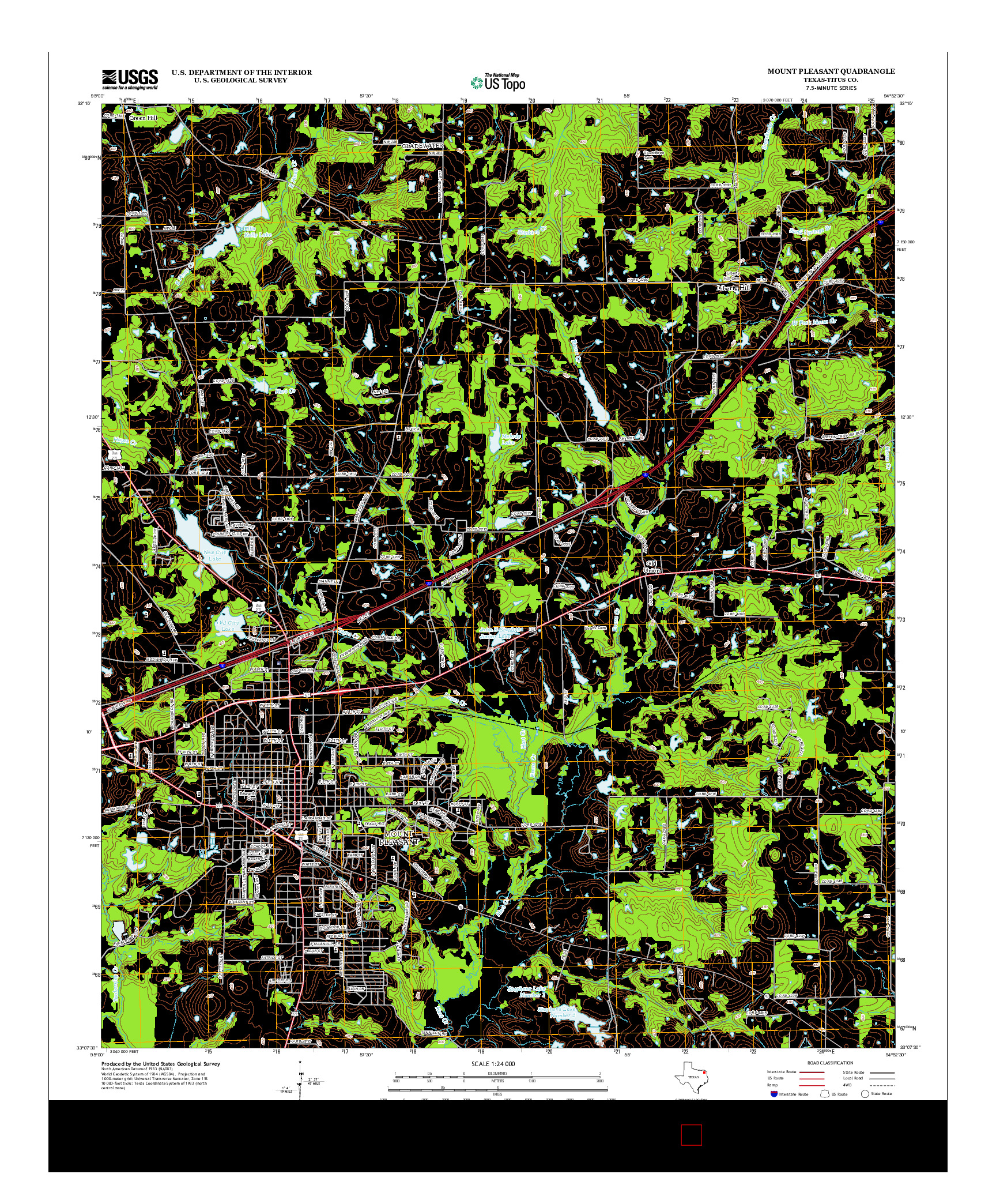 USGS US TOPO 7.5-MINUTE MAP FOR MOUNT PLEASANT, TX 2013