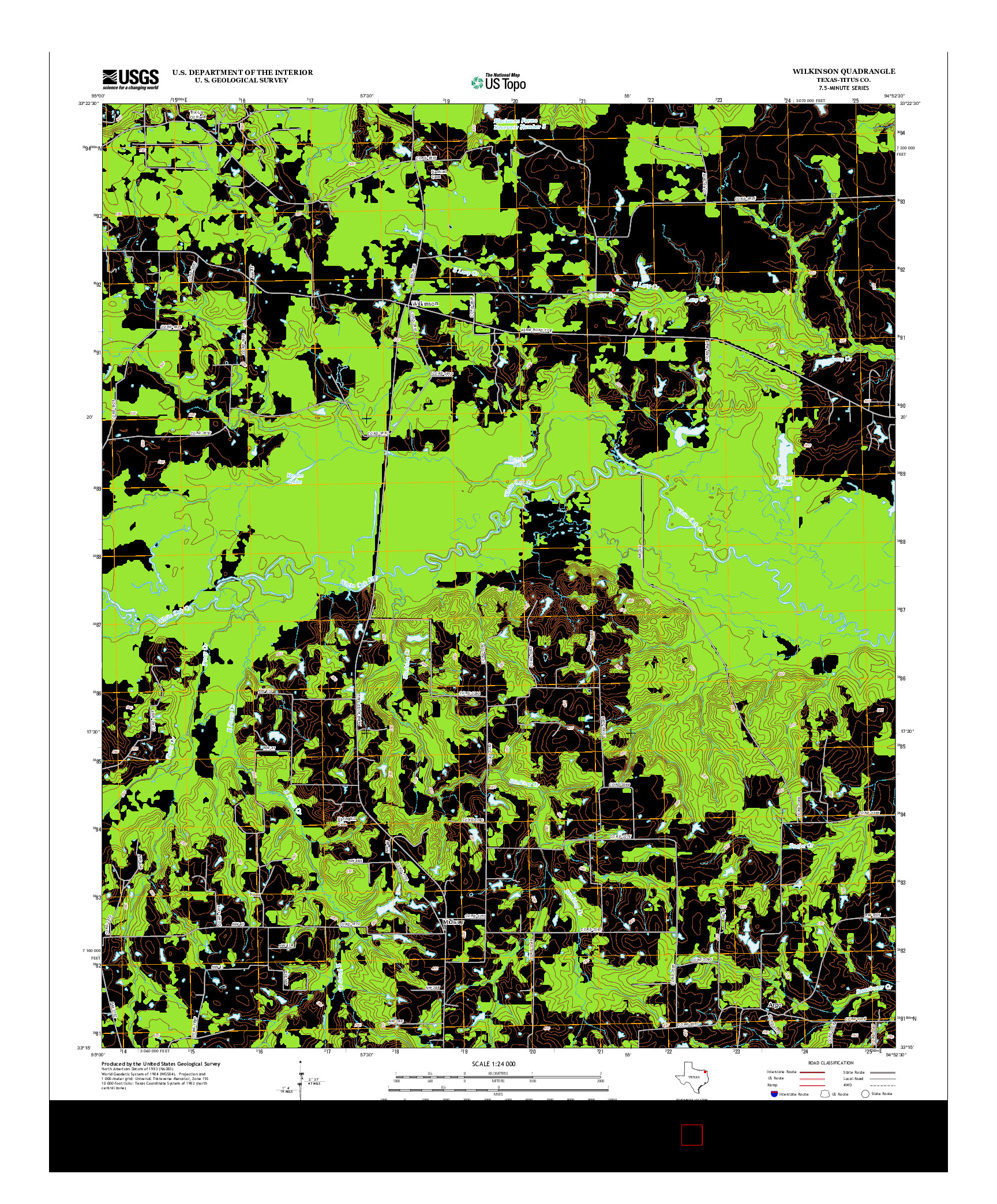 USGS US TOPO 7.5-MINUTE MAP FOR WILKINSON, TX 2013