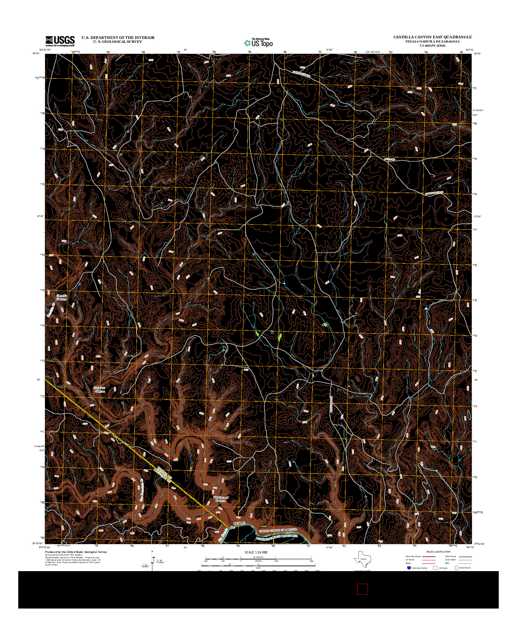 USGS US TOPO 7.5-MINUTE MAP FOR CANDILLA CANYON EAST, TX-COA 2013