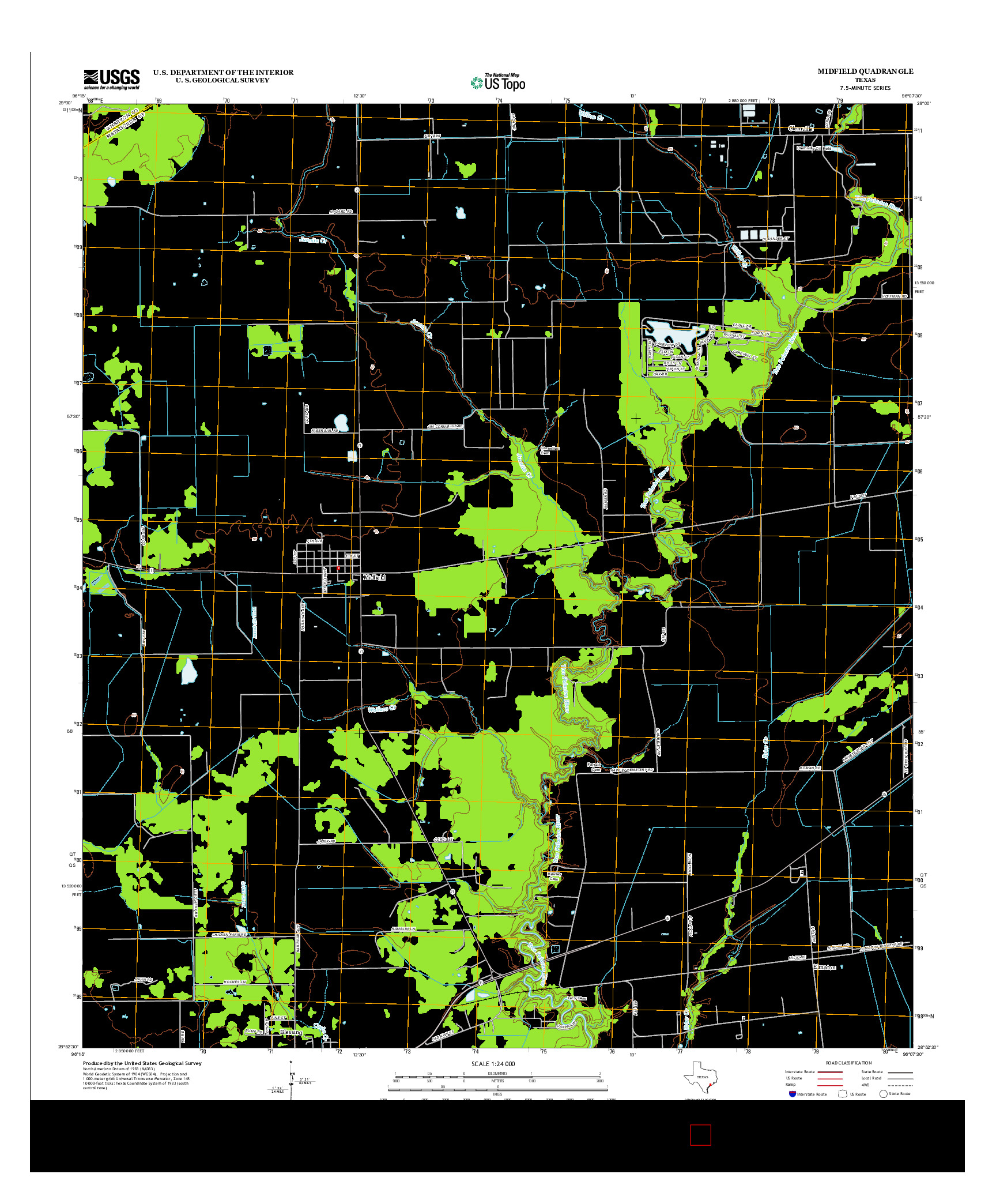 USGS US TOPO 7.5-MINUTE MAP FOR MIDFIELD, TX 2013