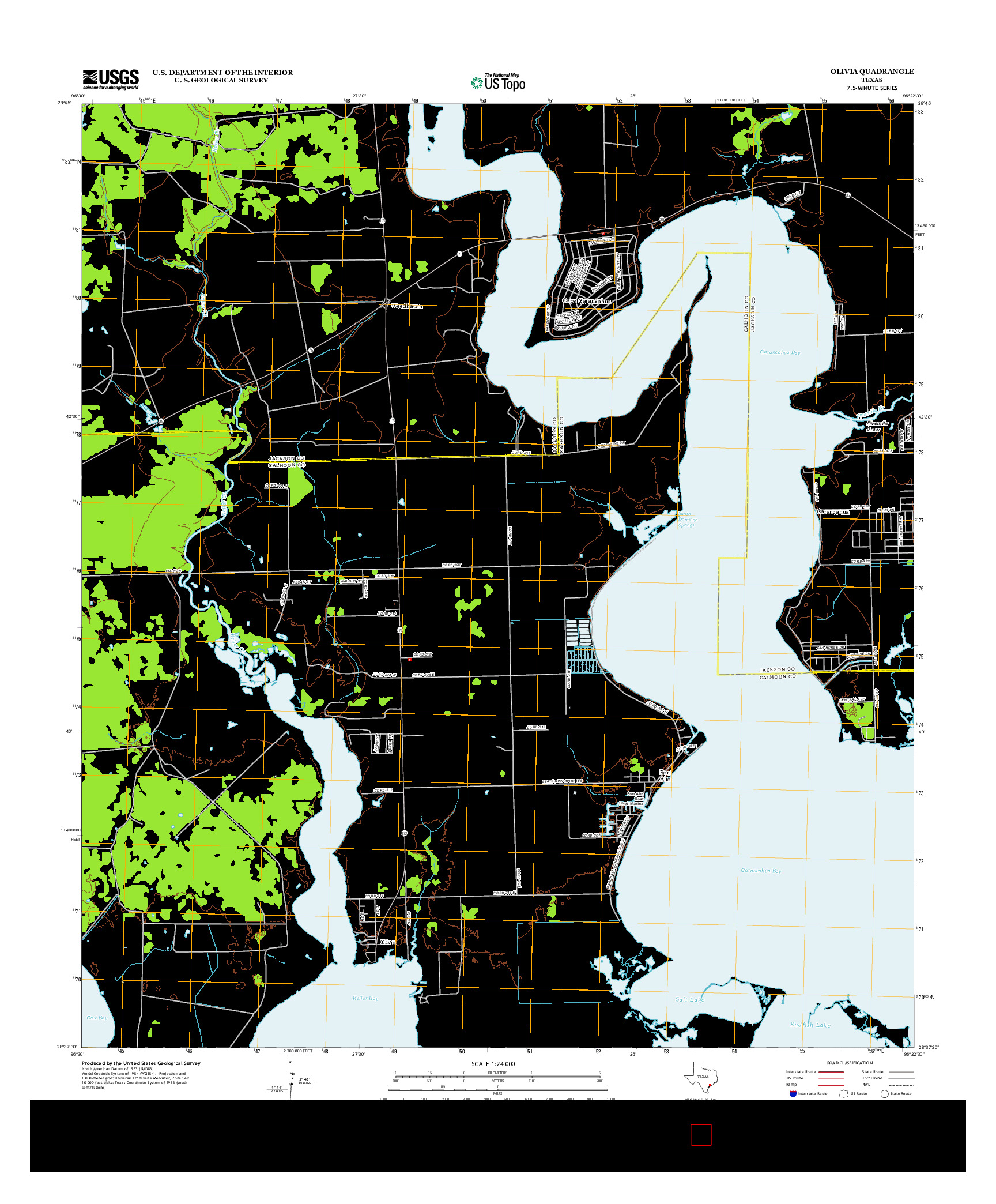 USGS US TOPO 7.5-MINUTE MAP FOR OLIVIA, TX 2013