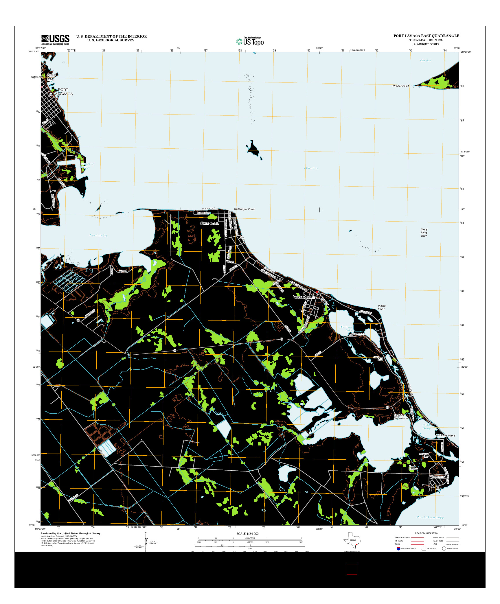 USGS US TOPO 7.5-MINUTE MAP FOR PORT LAVACA EAST, TX 2013