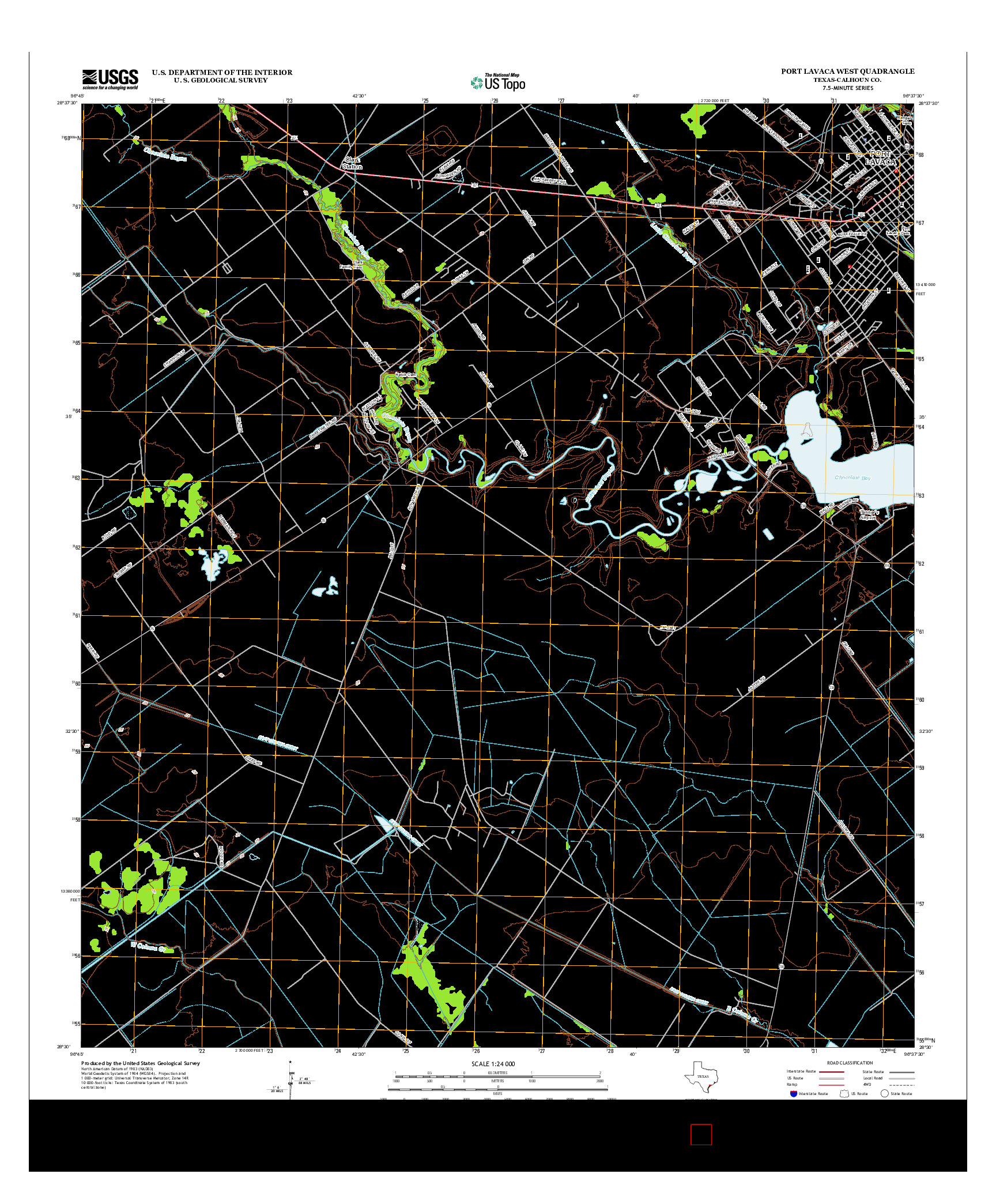 USGS US TOPO 7.5-MINUTE MAP FOR PORT LAVACA WEST, TX 2013