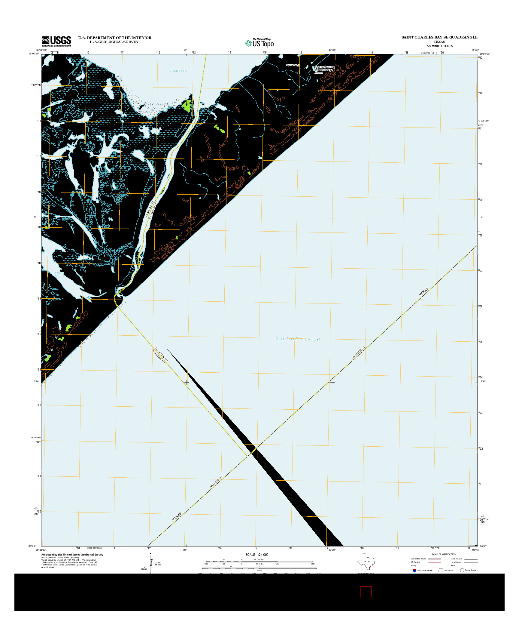 USGS US TOPO 7.5-MINUTE MAP FOR SAINT CHARLES BAY SE, TX 2013