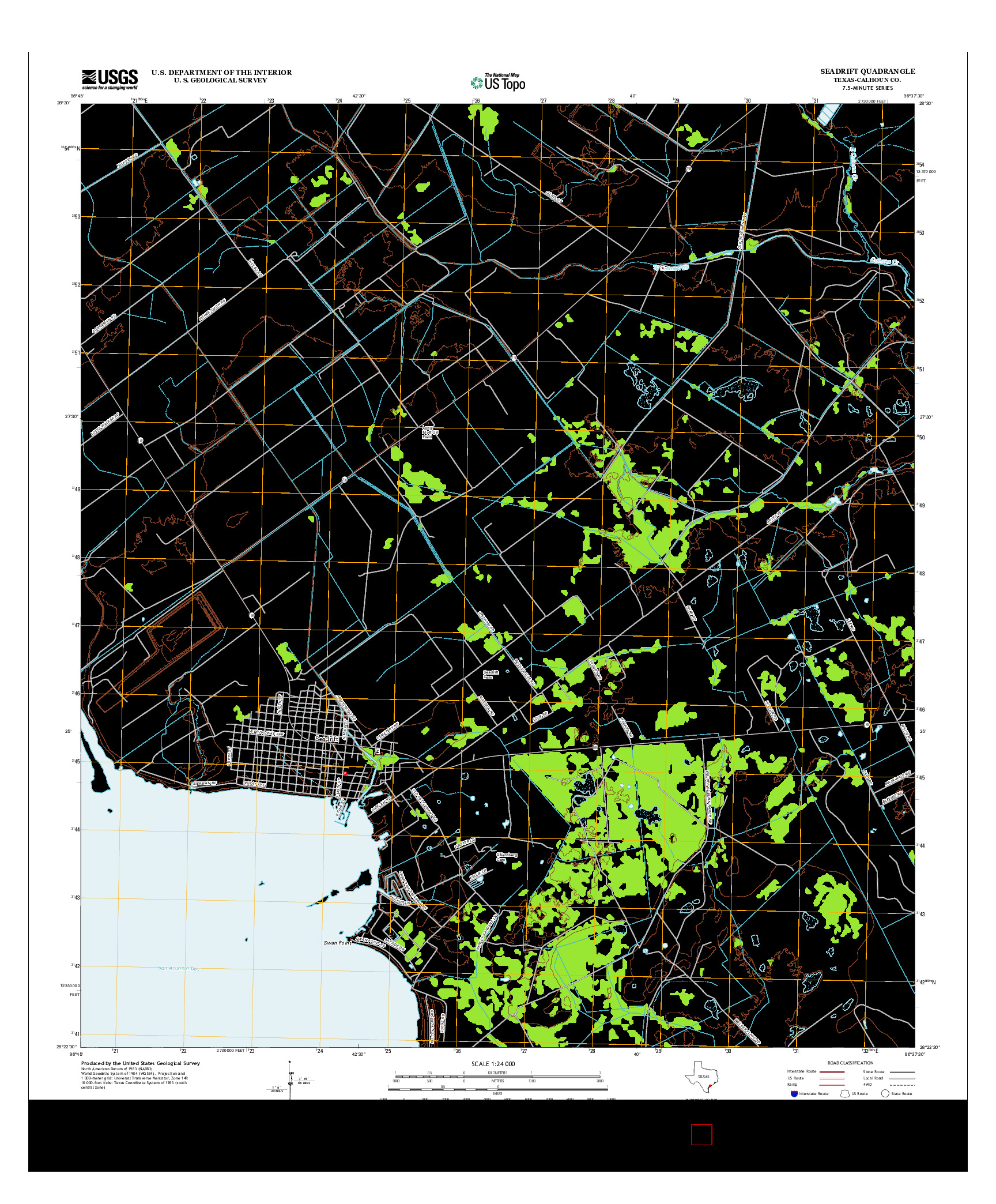 USGS US TOPO 7.5-MINUTE MAP FOR SEADRIFT, TX 2013