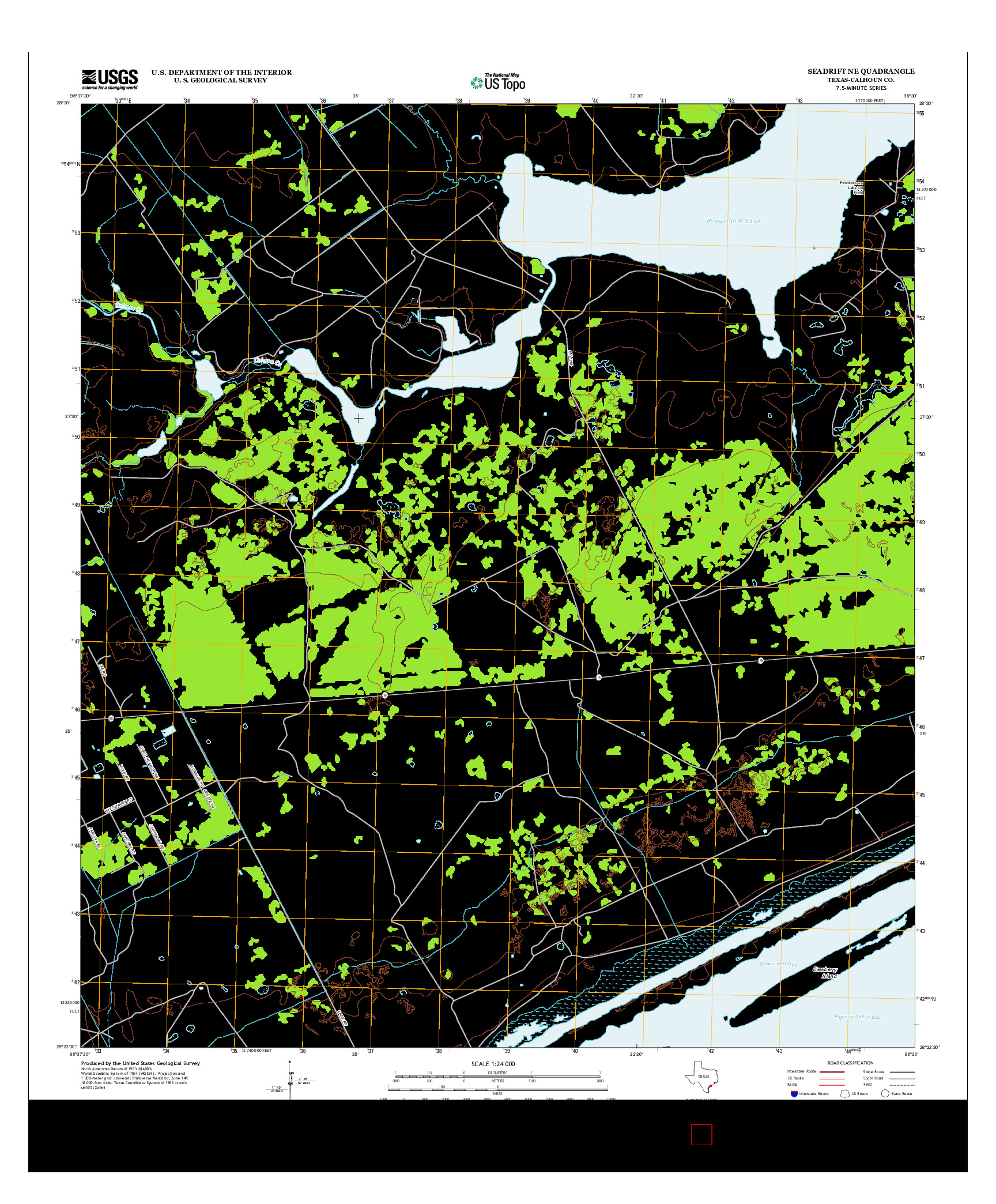 USGS US TOPO 7.5-MINUTE MAP FOR SEADRIFT NE, TX 2013
