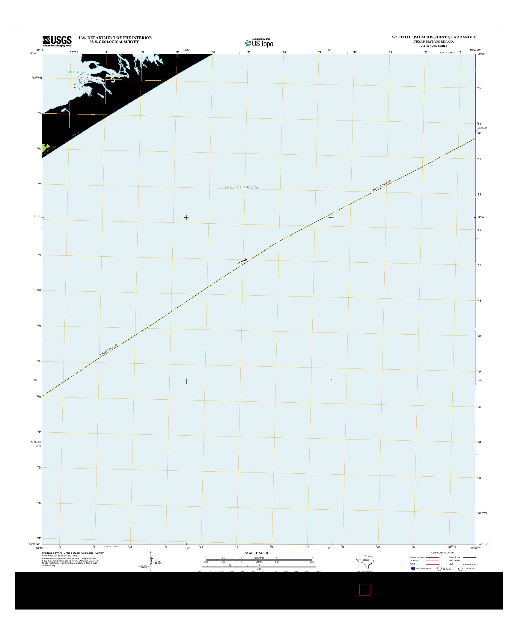 USGS US TOPO 7.5-MINUTE MAP FOR SOUTH OF PALACIOS POINT, TX 2013