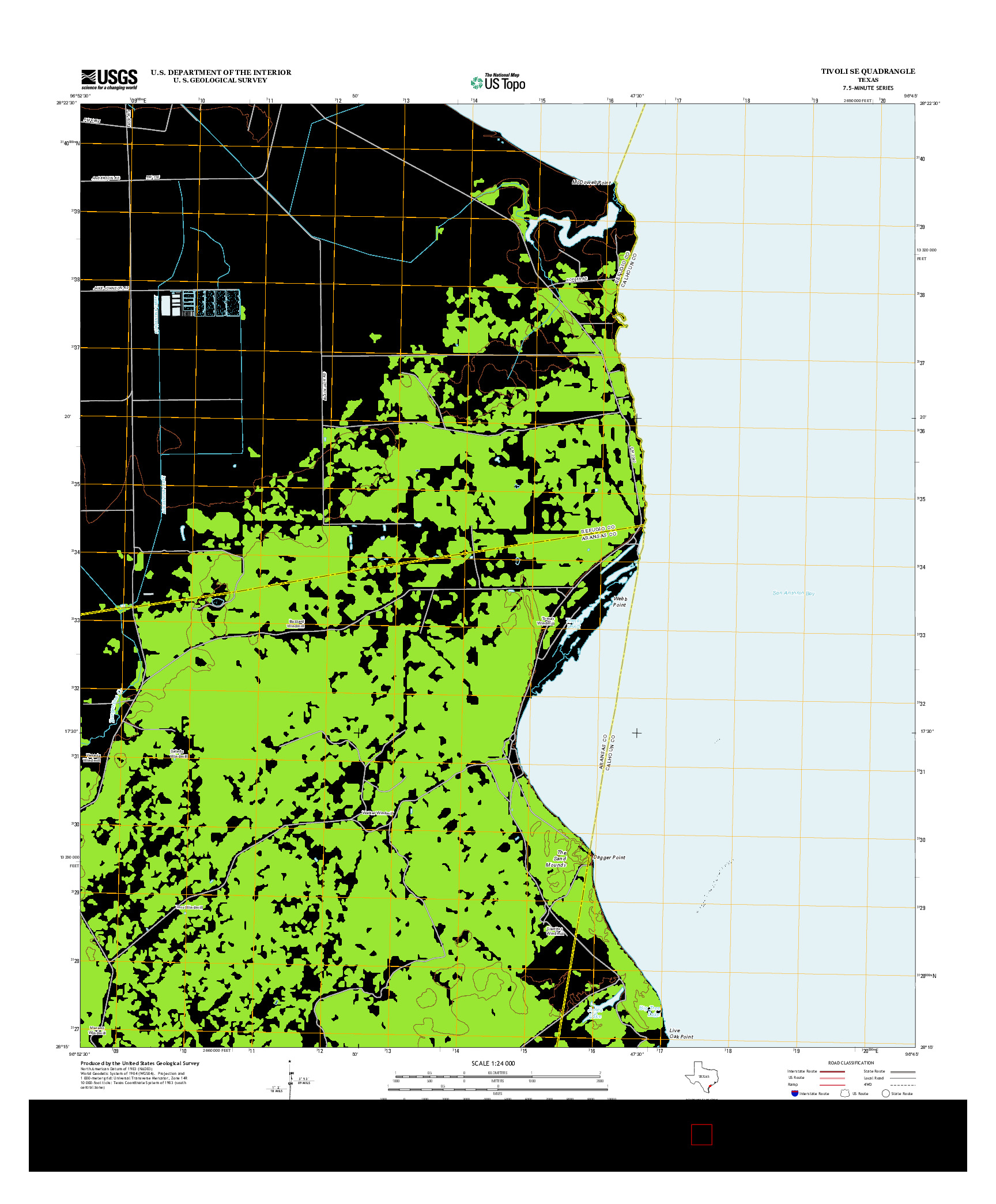 USGS US TOPO 7.5-MINUTE MAP FOR TIVOLI SE, TX 2013