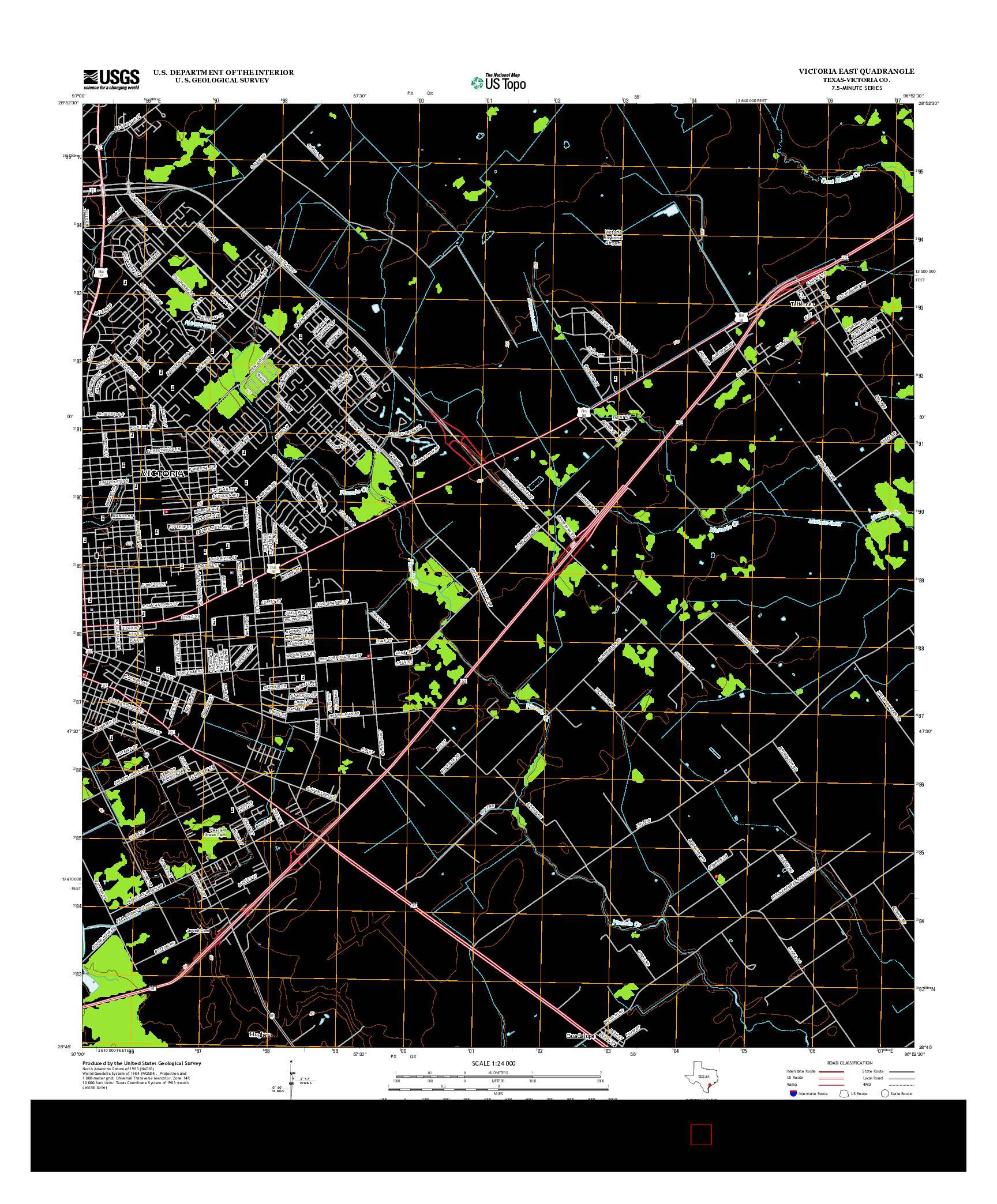 USGS US TOPO 7.5-MINUTE MAP FOR VICTORIA EAST, TX 2013