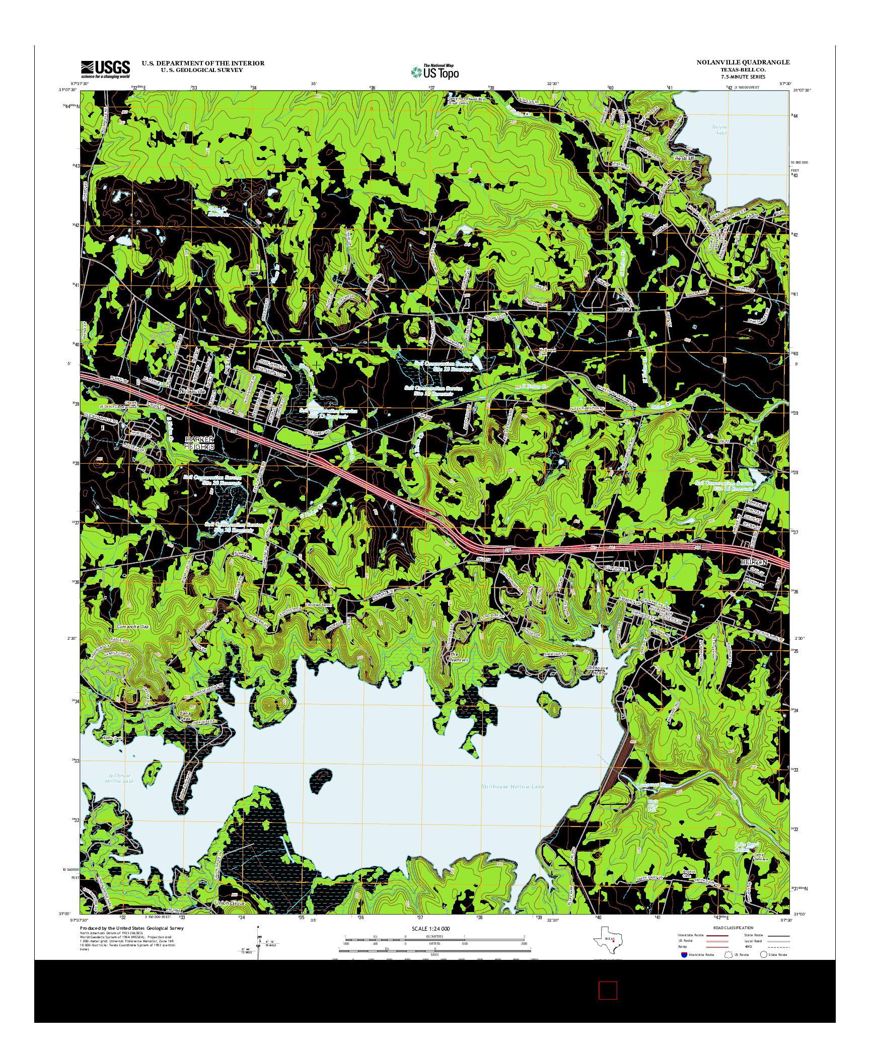 USGS US TOPO 7.5-MINUTE MAP FOR NOLANVILLE, TX 2013