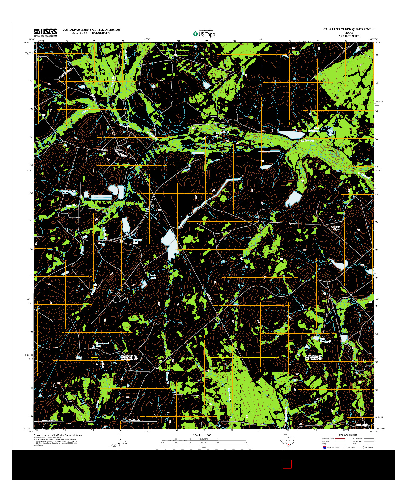 USGS US TOPO 7.5-MINUTE MAP FOR CABALLOS CREEK, TX 2013