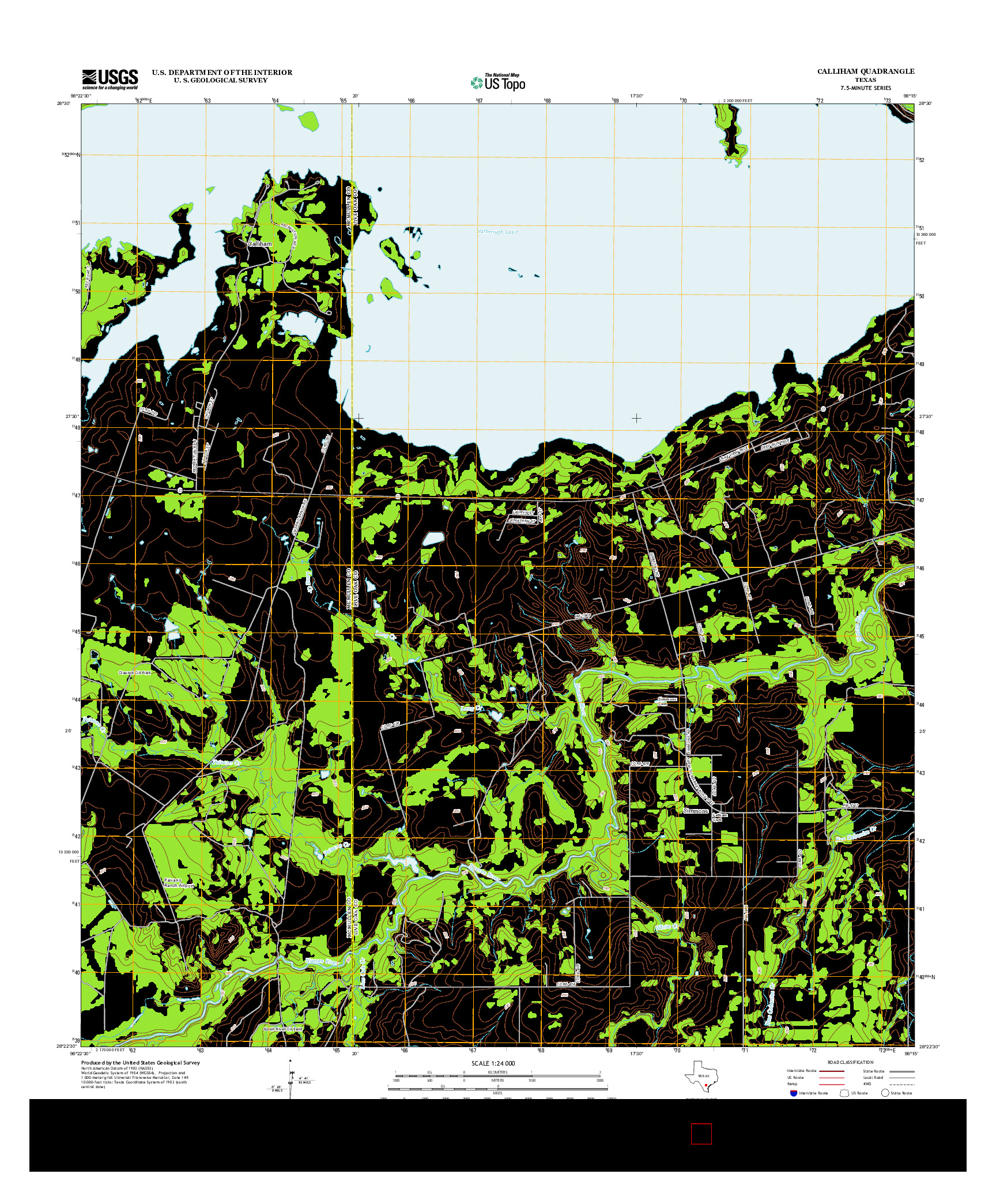 USGS US TOPO 7.5-MINUTE MAP FOR CALLIHAM, TX 2013