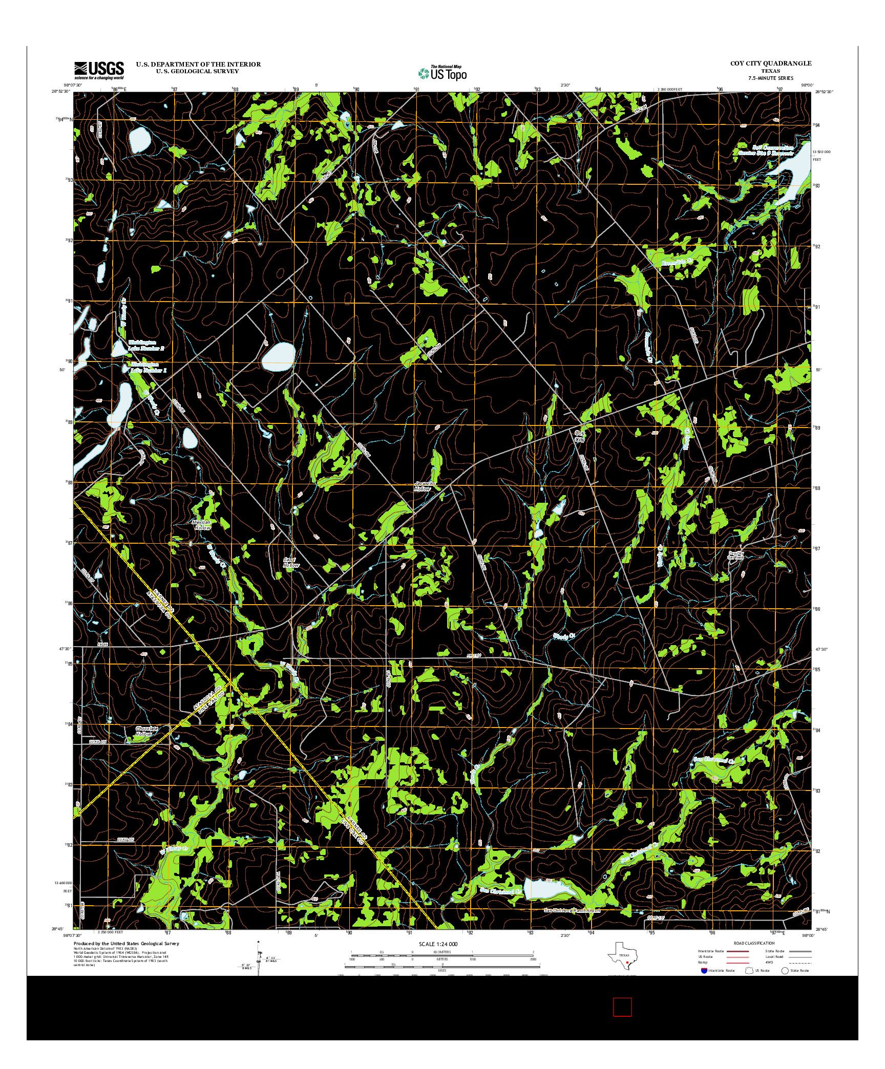 USGS US TOPO 7.5-MINUTE MAP FOR COY CITY, TX 2013