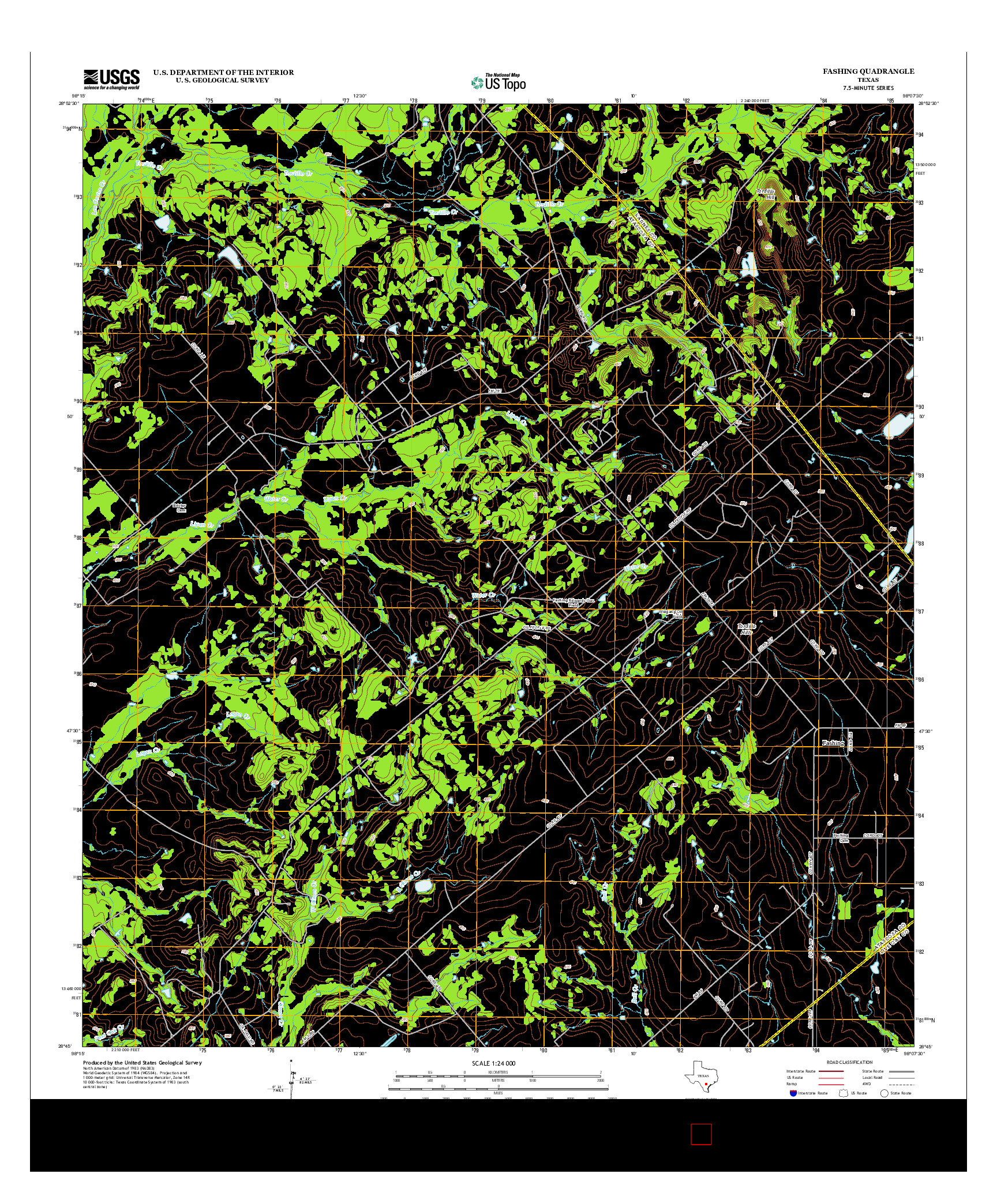 USGS US TOPO 7.5-MINUTE MAP FOR FASHING, TX 2013