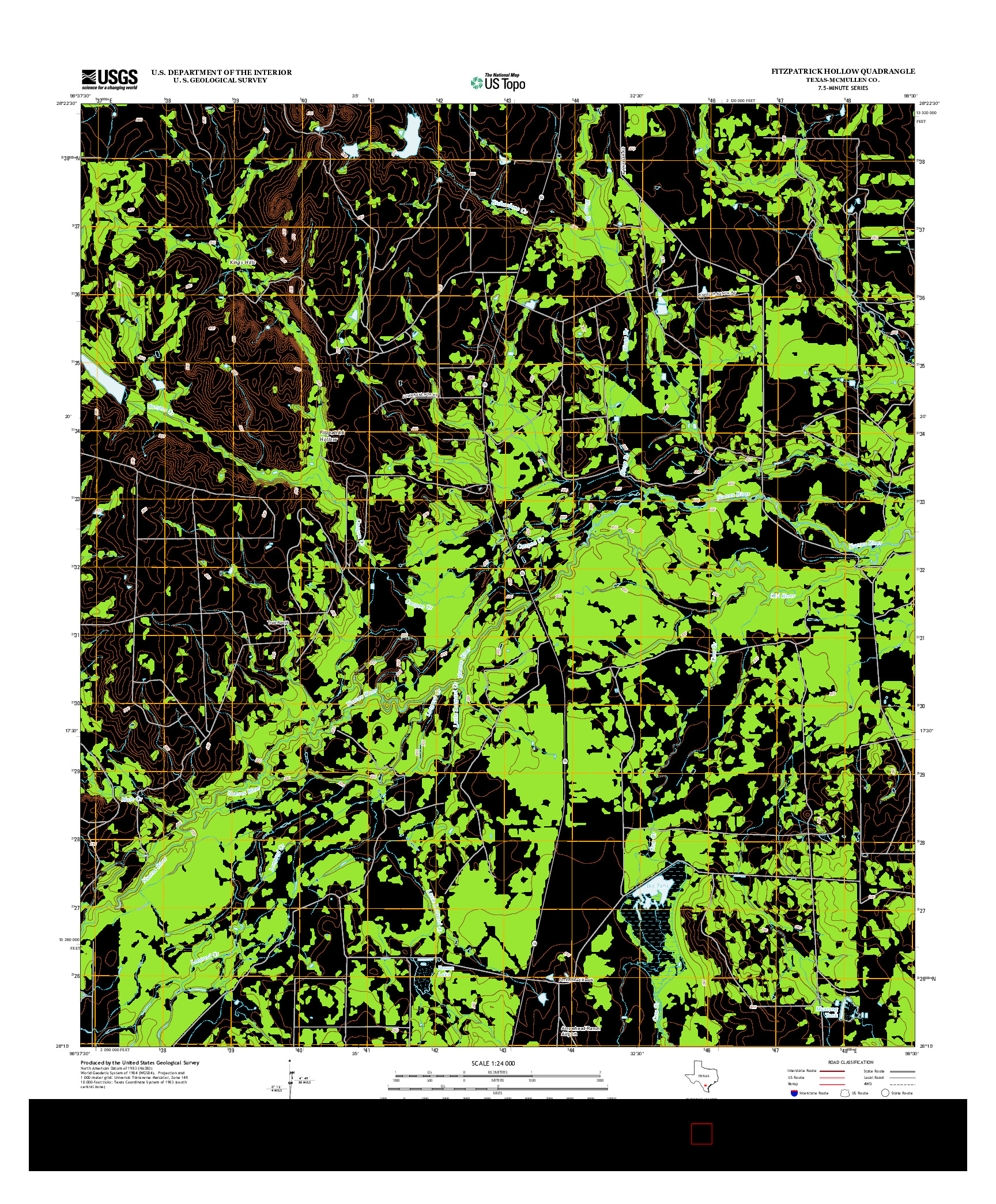 USGS US TOPO 7.5-MINUTE MAP FOR FITZPATRICK HOLLOW, TX 2013