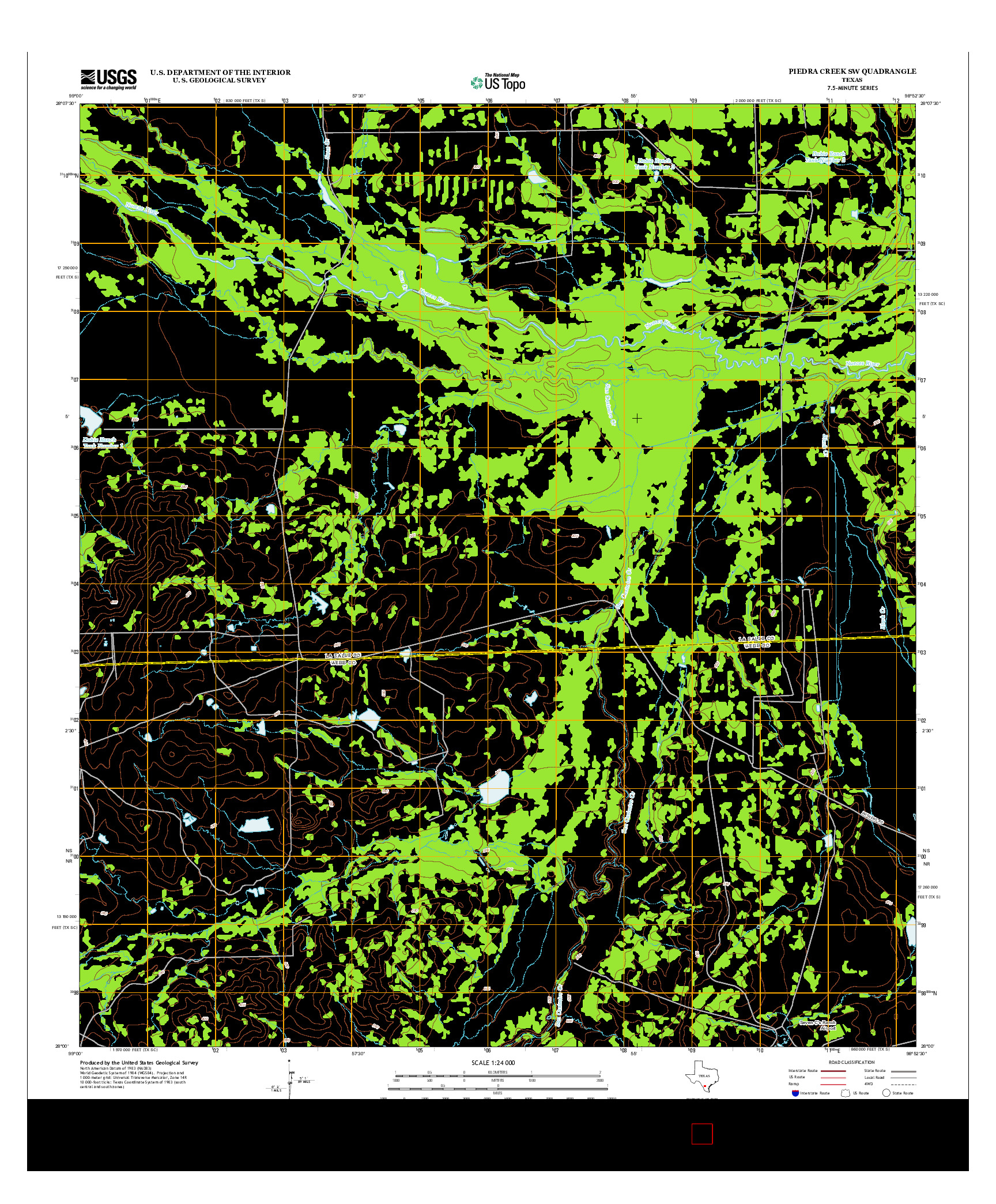 USGS US TOPO 7.5-MINUTE MAP FOR PIEDRA CREEK SW, TX 2013