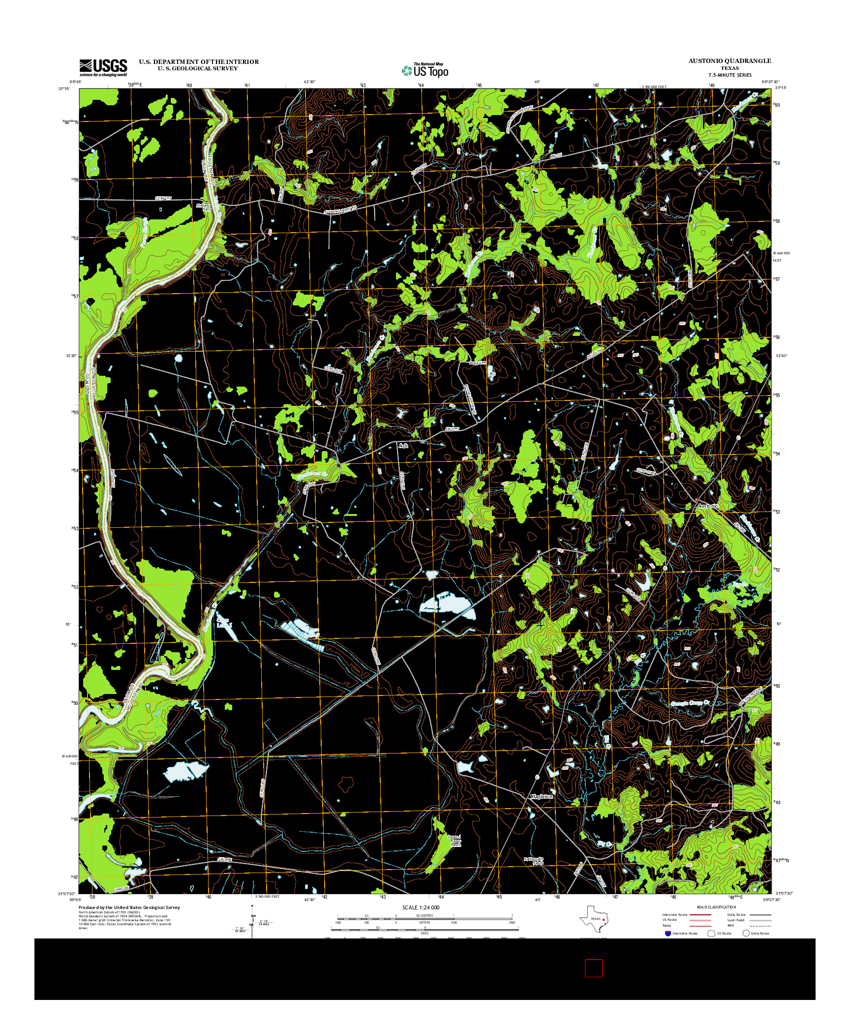 USGS US TOPO 7.5-MINUTE MAP FOR AUSTONIO, TX 2013