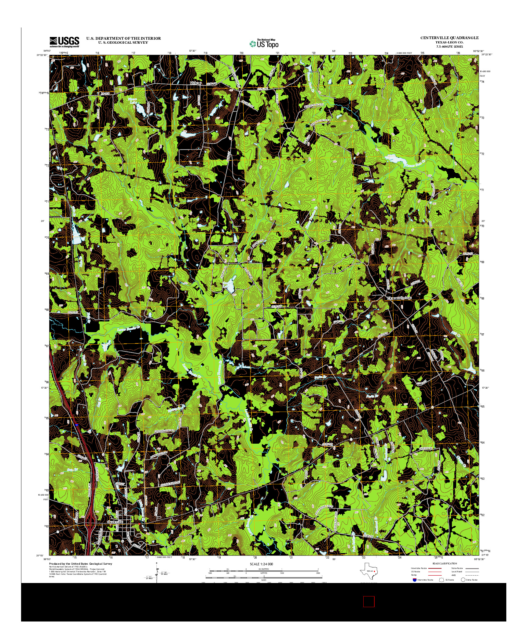 USGS US TOPO 7.5-MINUTE MAP FOR CENTERVILLE, TX 2013
