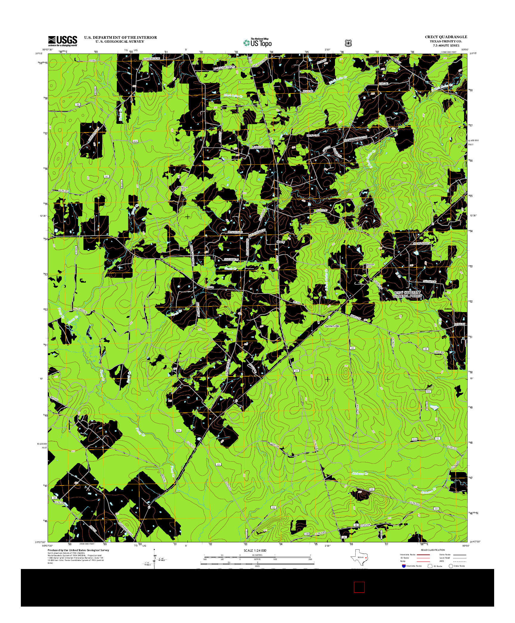 USGS US TOPO 7.5-MINUTE MAP FOR CRECY, TX 2013