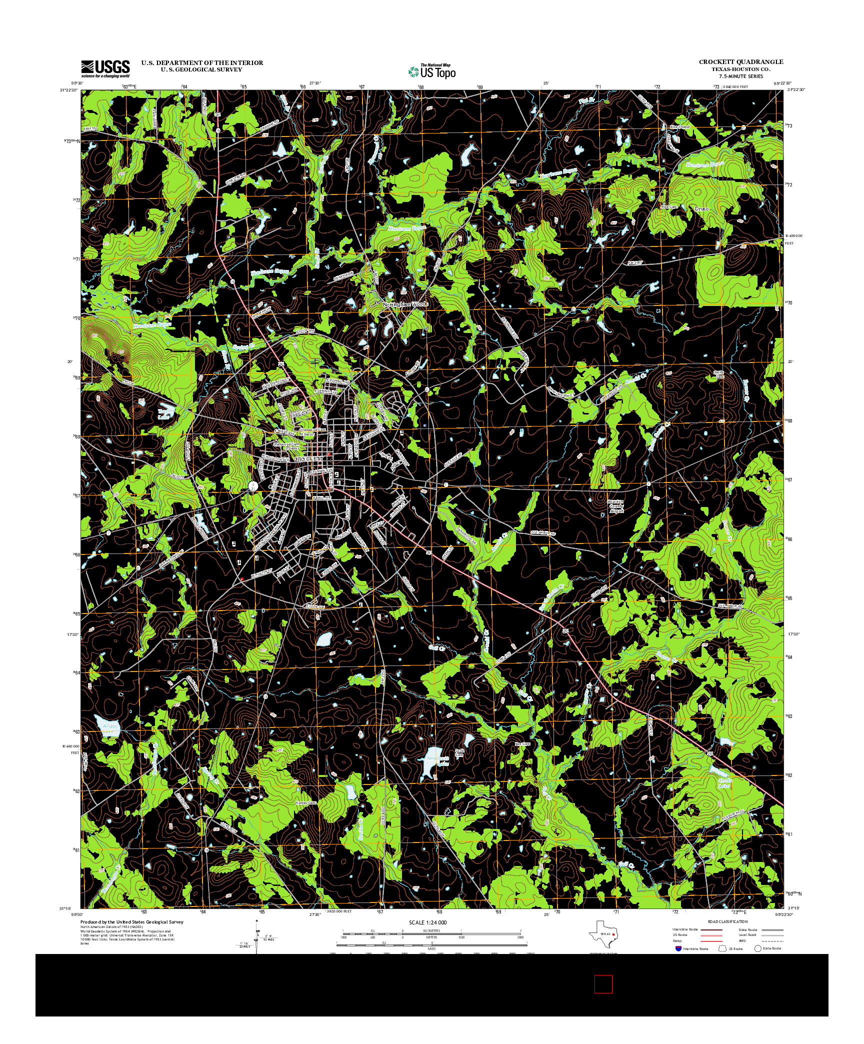 USGS US TOPO 7.5-MINUTE MAP FOR CROCKETT, TX 2013