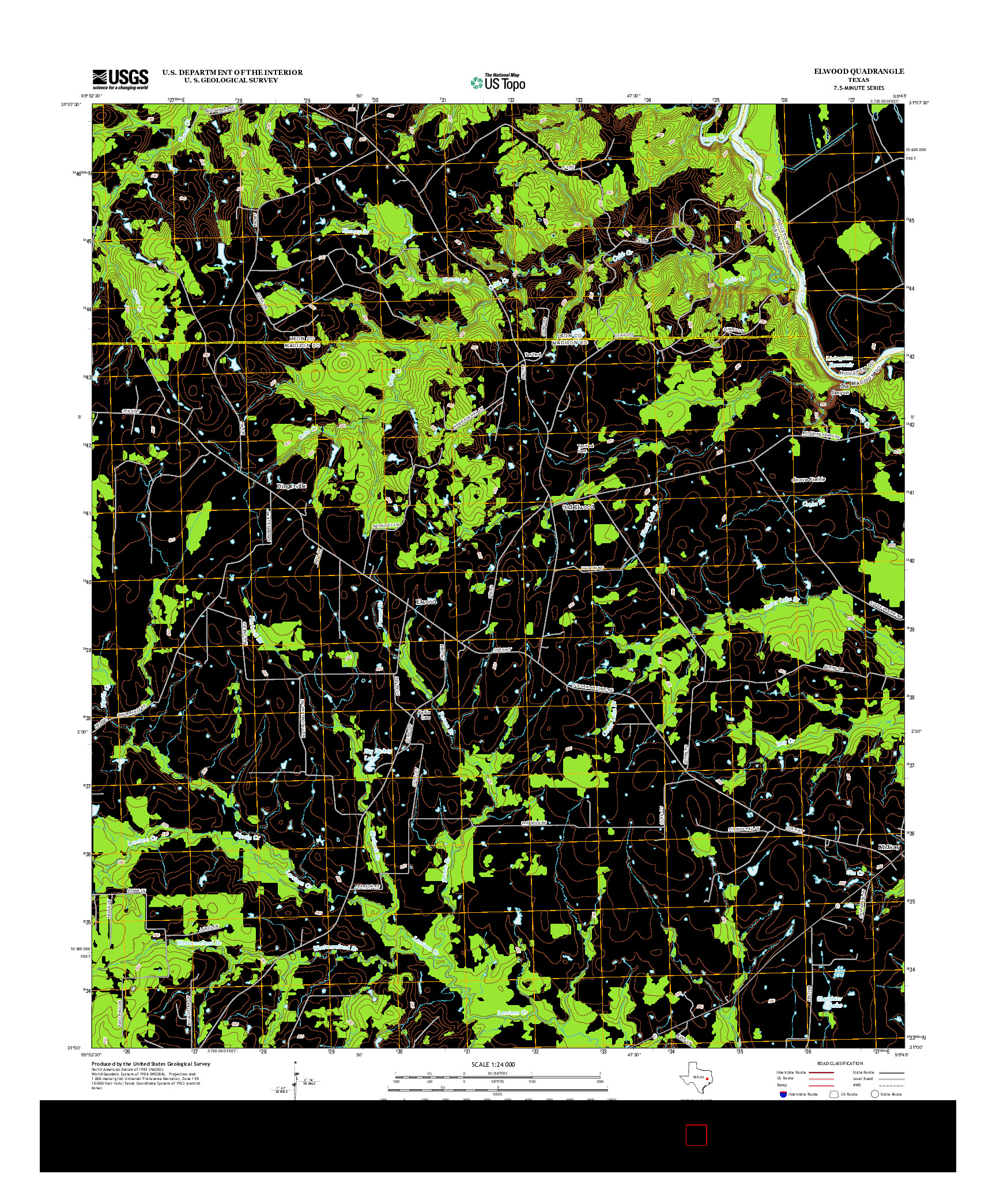 USGS US TOPO 7.5-MINUTE MAP FOR ELWOOD, TX 2013
