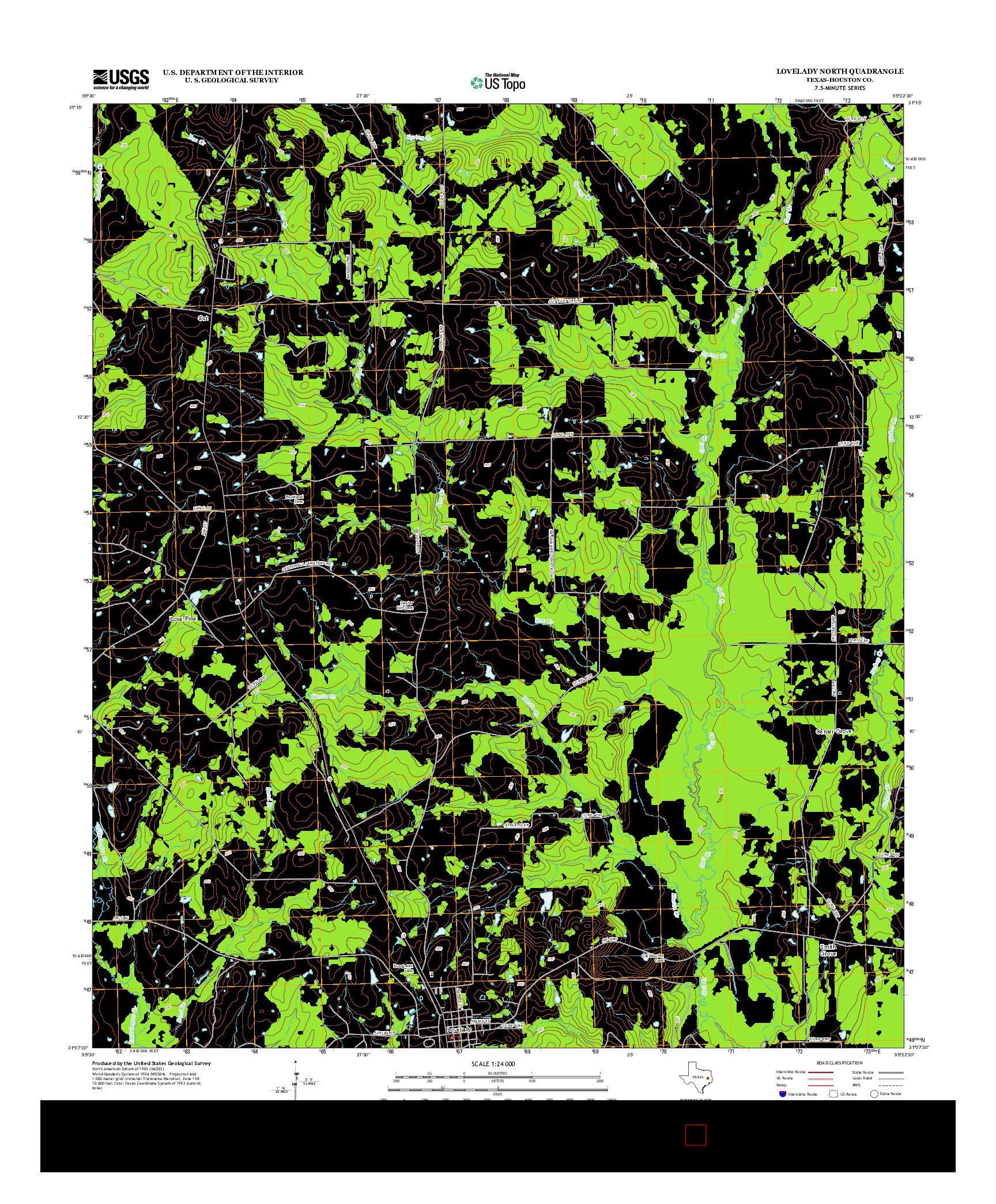 USGS US TOPO 7.5-MINUTE MAP FOR LOVELADY NORTH, TX 2013
