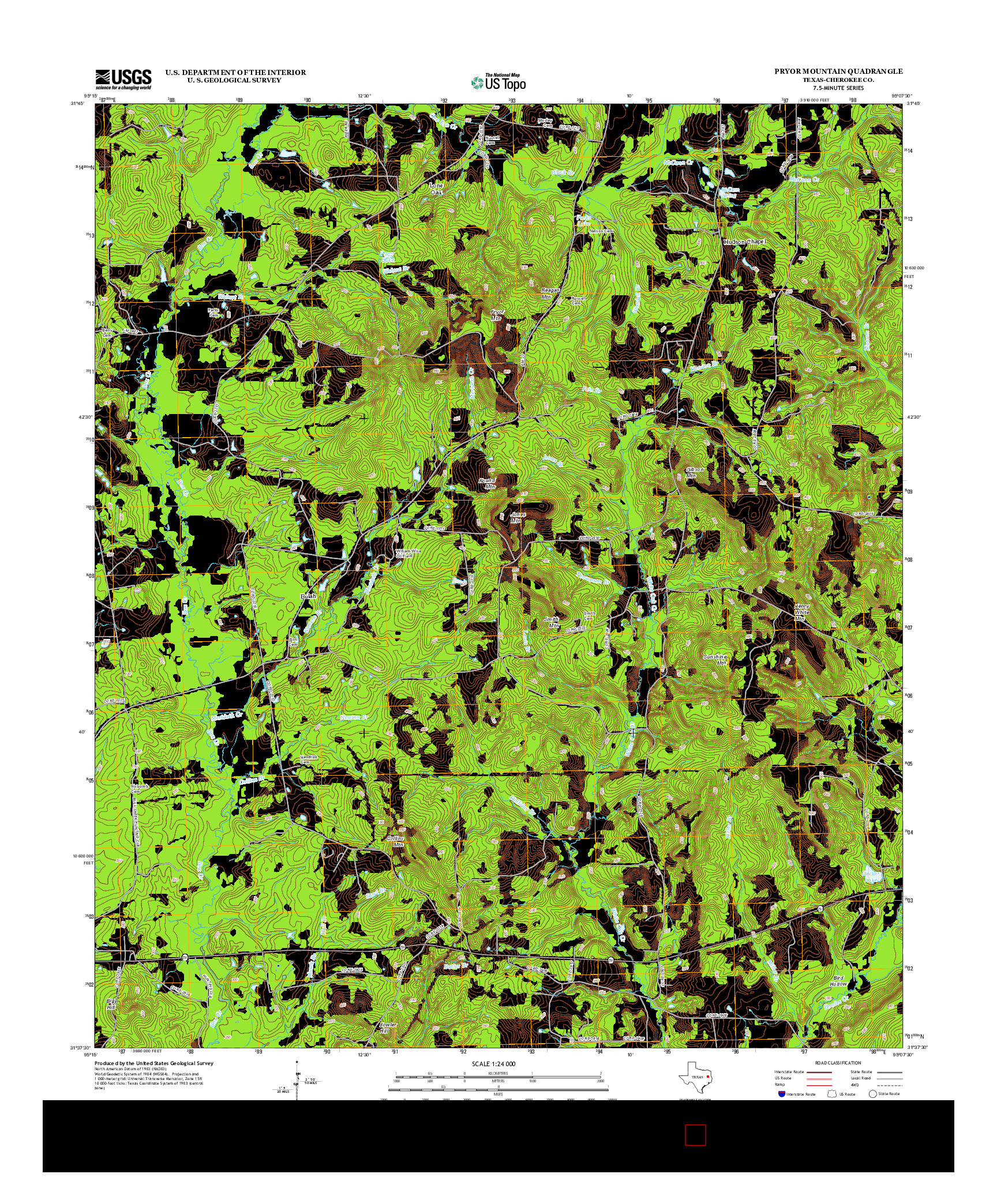 USGS US TOPO 7.5-MINUTE MAP FOR PRYOR MOUNTAIN, TX 2013
